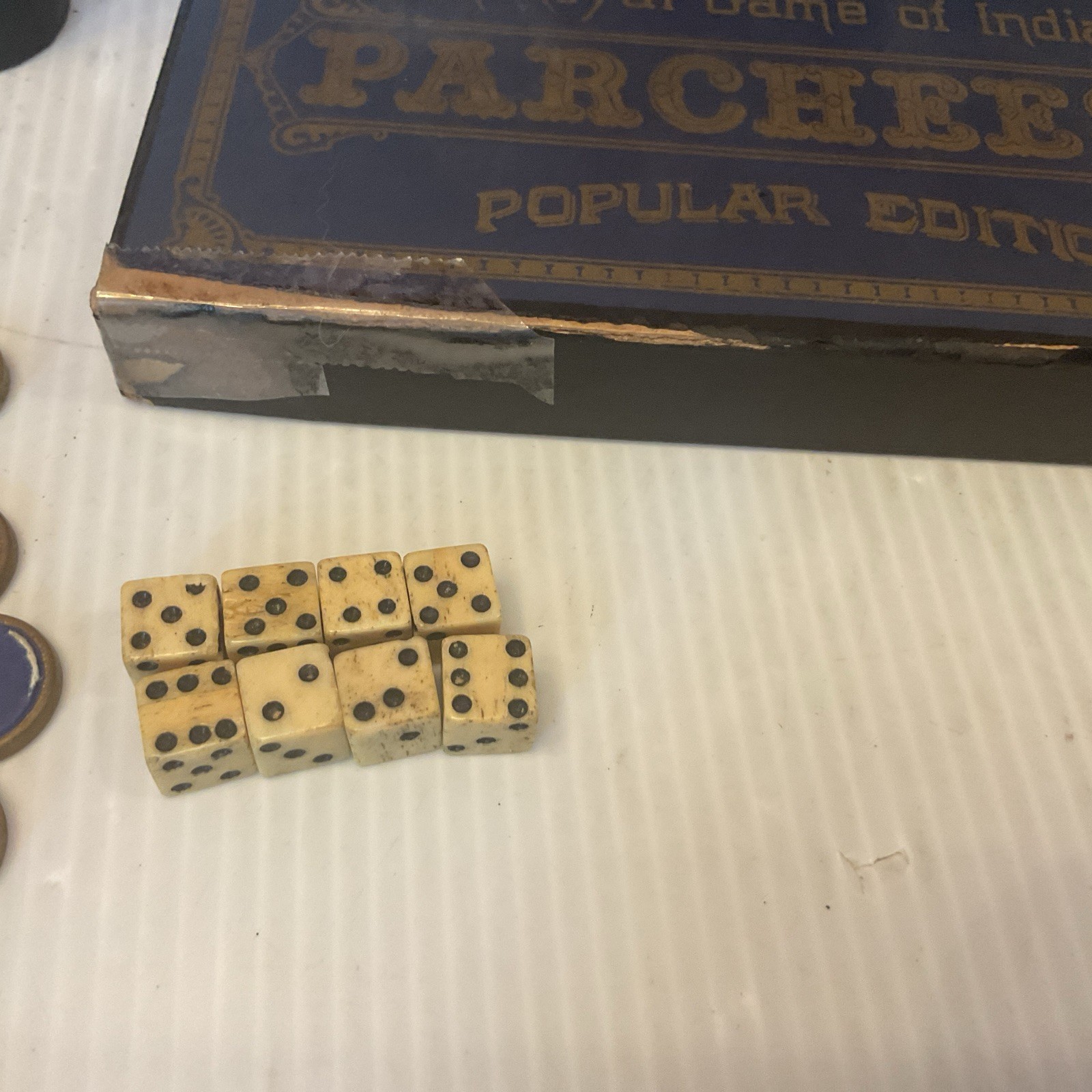 Antique Parcheesi Game in Box Popular Edition Look