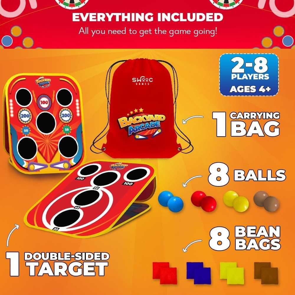 Family-Friendly 2-in-1 Bean Bag Toss & Pinball Game – Perfect for Outdoor Fun