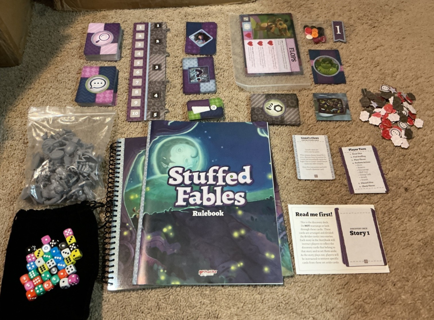 EXC Stuffed Fables Board Game, Storybook Adventure Game By Plaid Hat Games LN