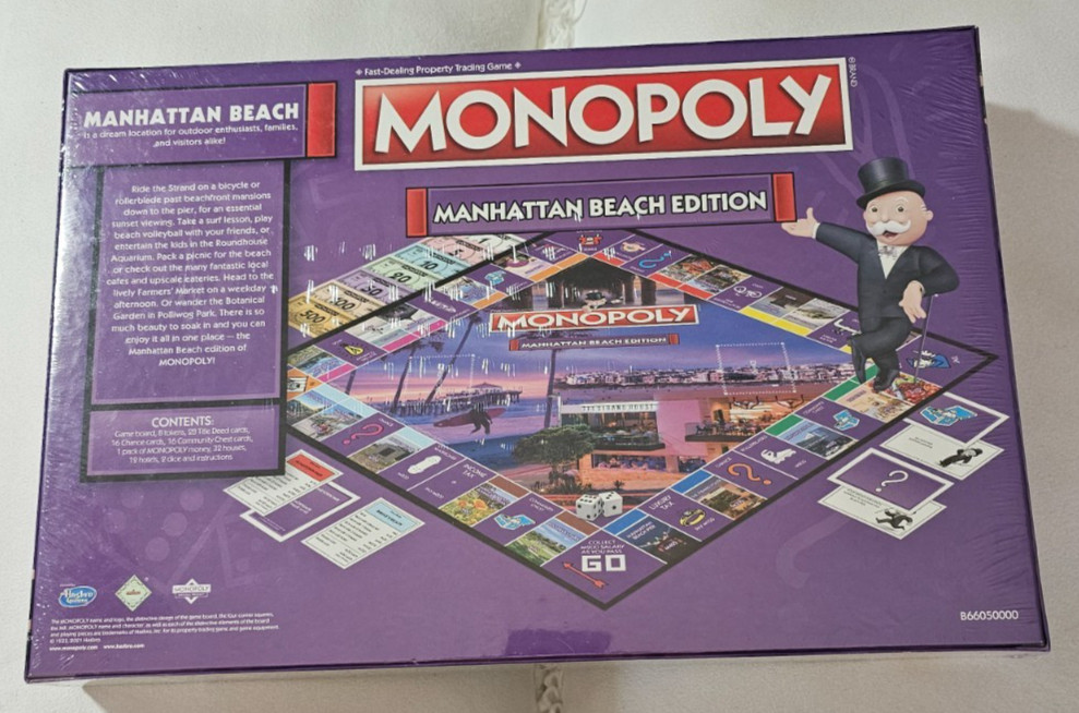 Manhattan Beach Monopoly Board Game Family Game Night Regional Fun NEW Sealed