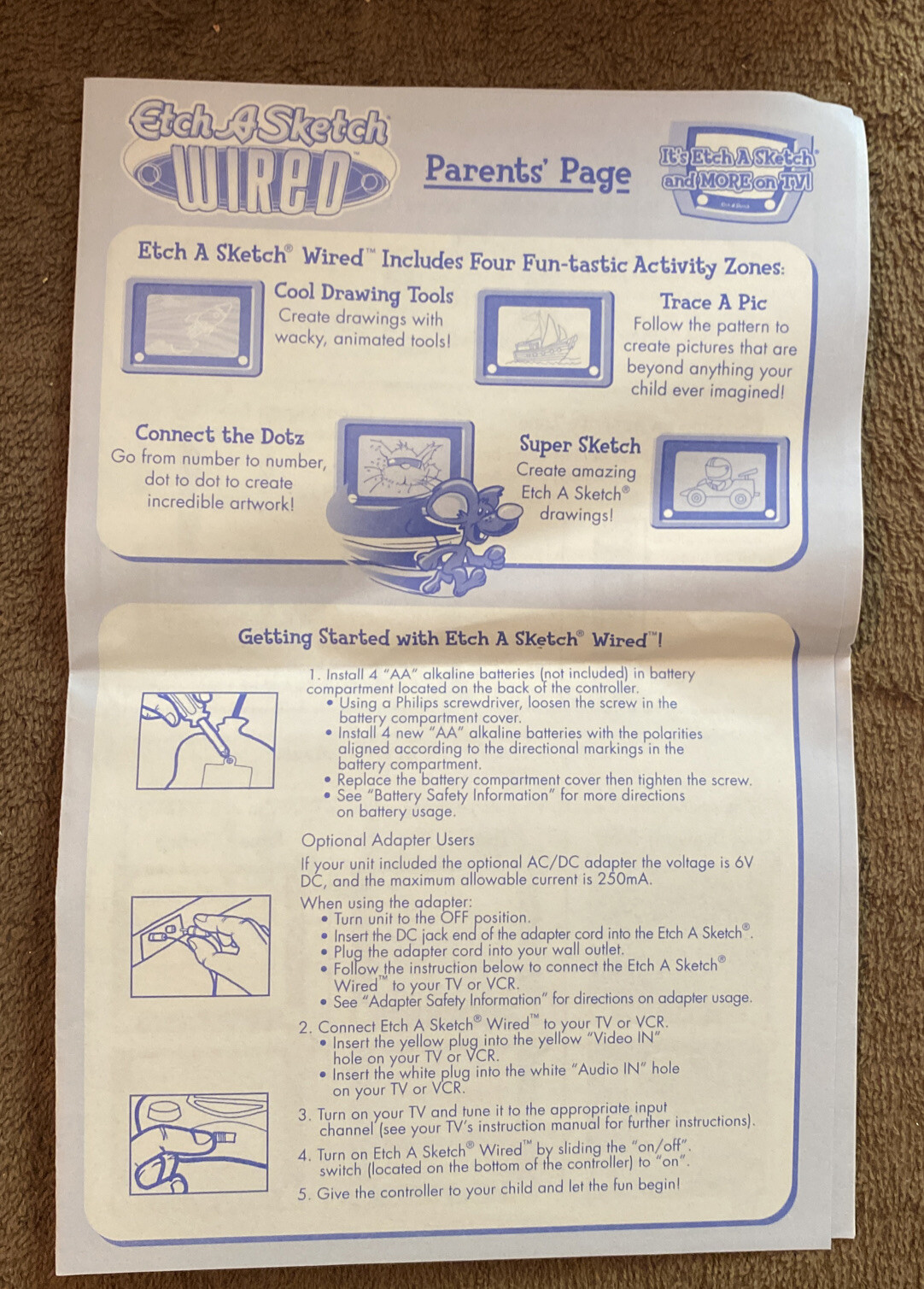 Etch-A-Sketch Deluxe Wired Game Activity Game For Your TV Plug and Play NEW