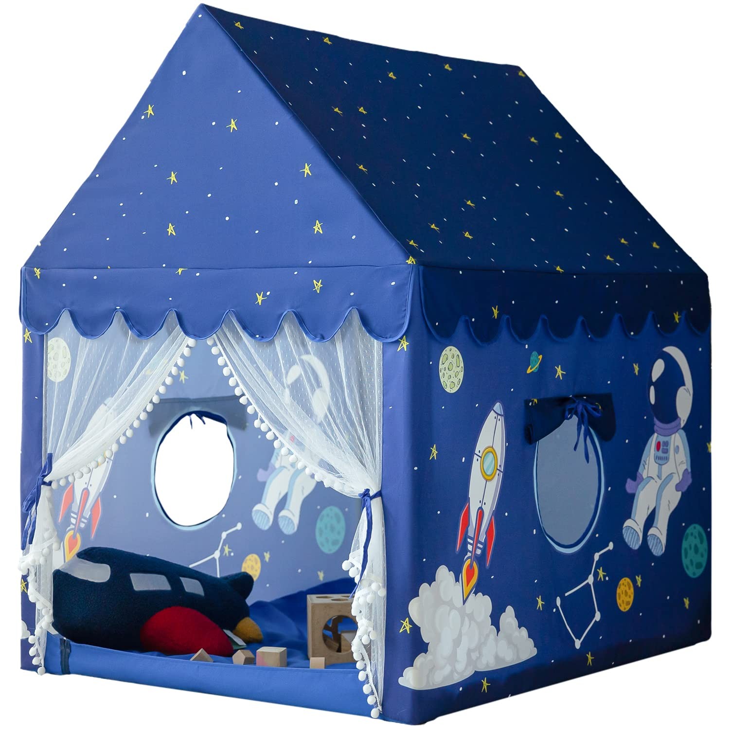 Kids Play Tent Large Castle Playhouse Indoor Spaceship Blue SPT-1 Boys Toddler