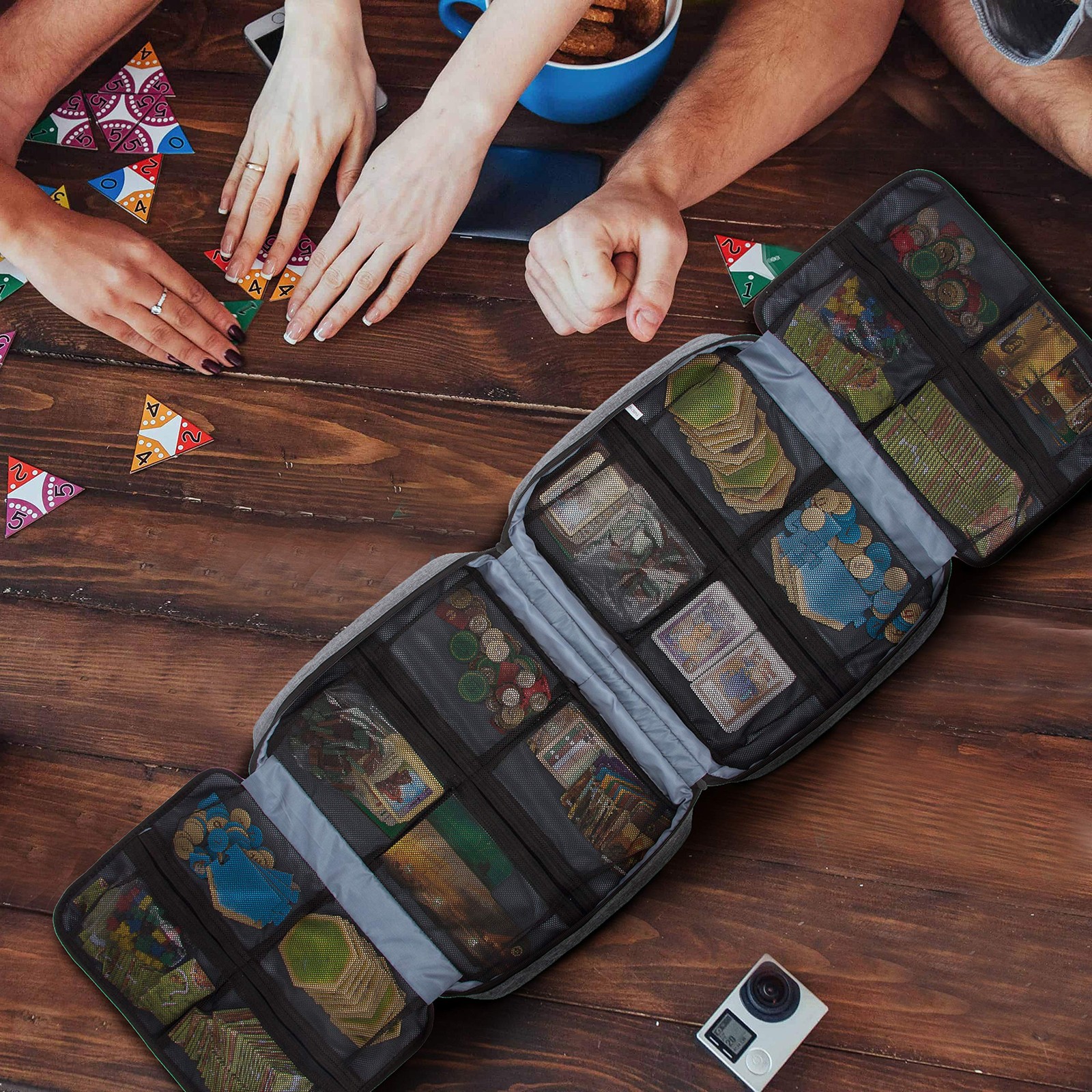 Board Game Carrying Case with 18 Pockets for Board Games, Pieces, Tokens, Car…