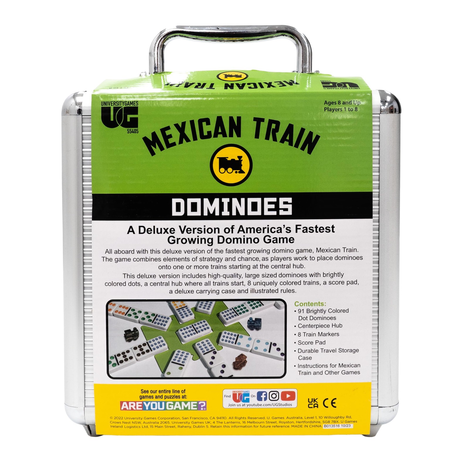 Front Porch Classics, Mexican Train Domino Set On-The-Go Aluminum Carrying