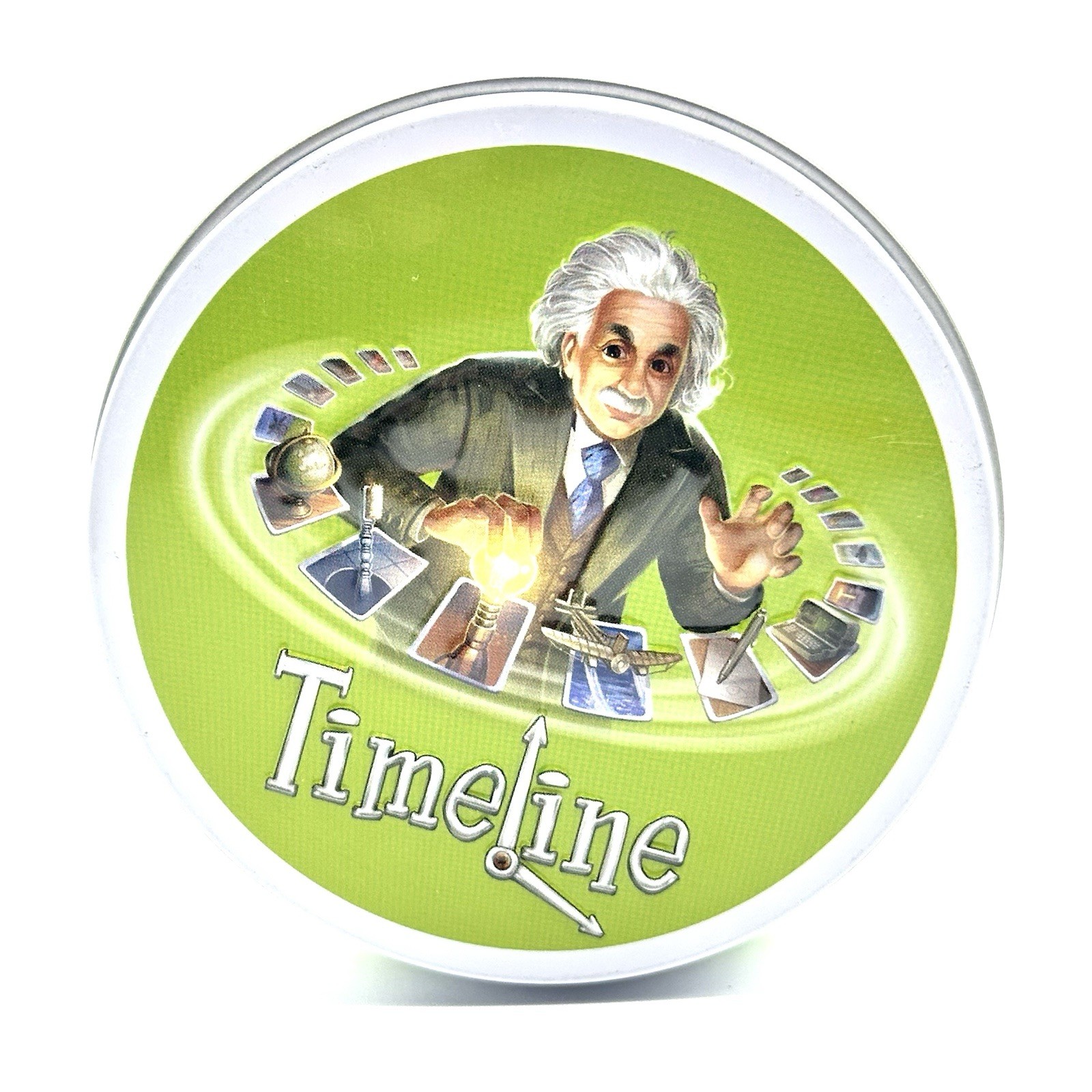 2010 Orginal TIMELINE Card Game INVENTIONS + CLASSIC Zygomatic Asmodee ROUND TIN