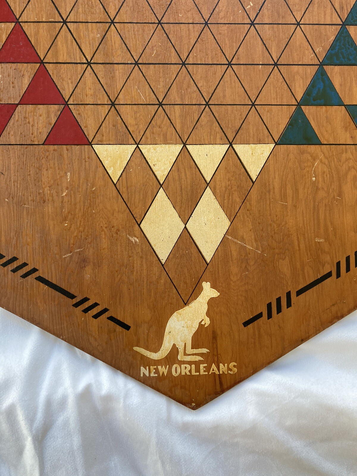 RARE VTG 1937 Large Chinese Checkers Wood Board Wall Art by Kontinental Kangaroo