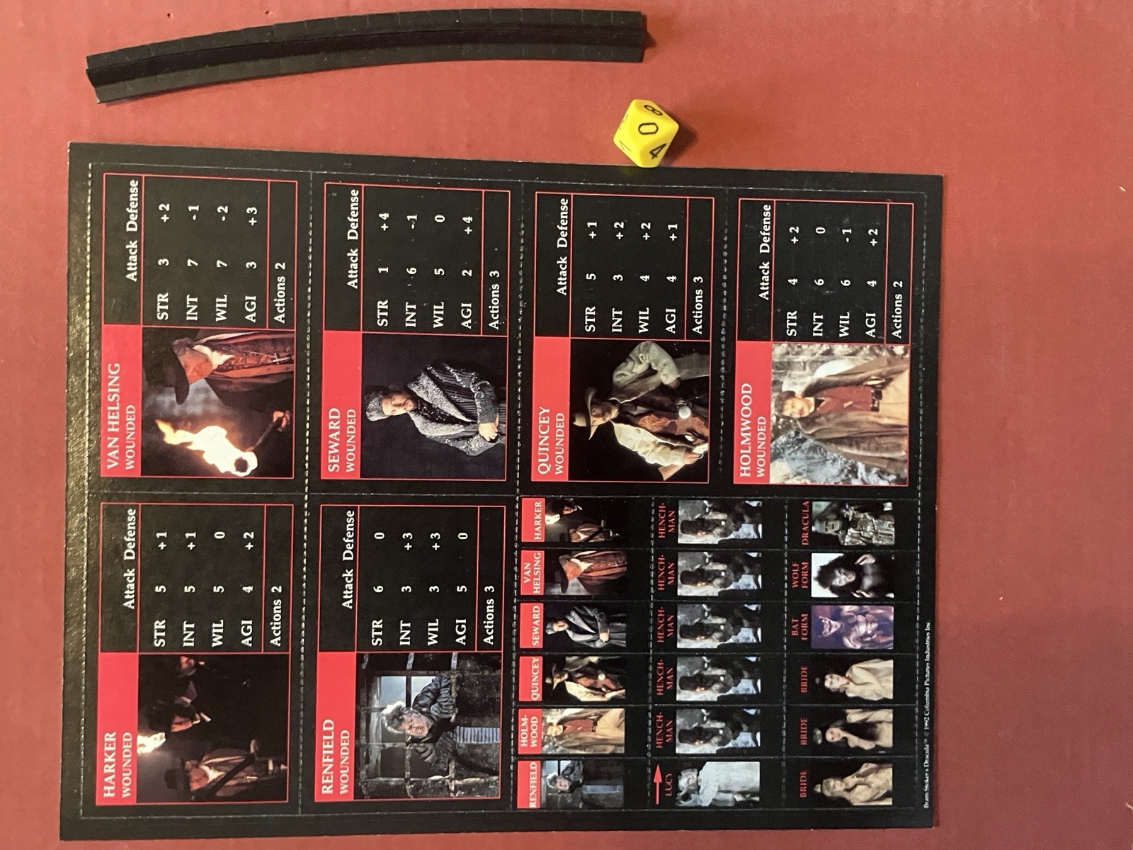 Vtg 1992 Bram Stoker’s DRACULA Leading Edge Vampire Board Game Unpunched Horror