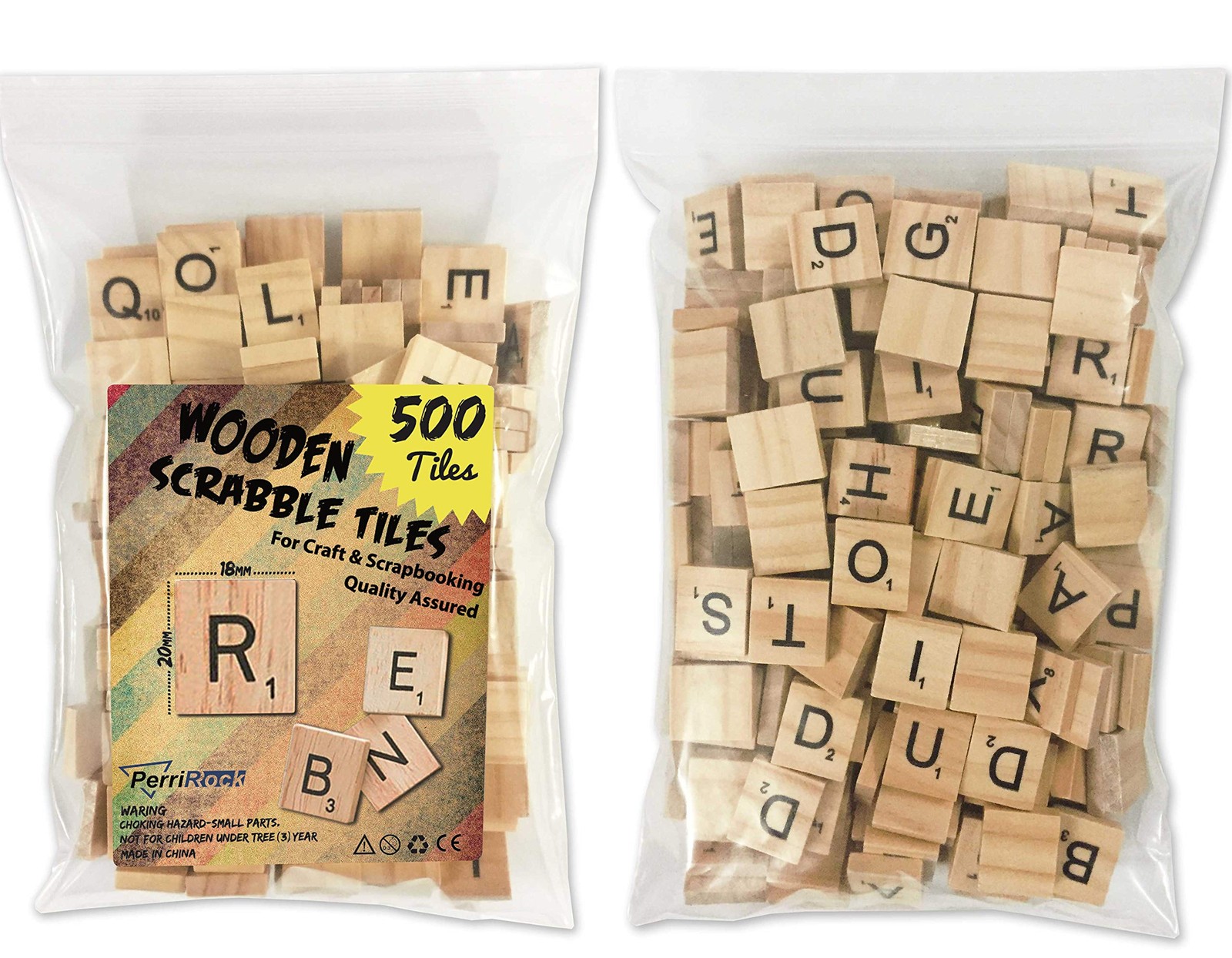 500 Pcs Wood Scrabble Tiles – Scrabble Letters – 5 Complete Sets – Wood Tiles…