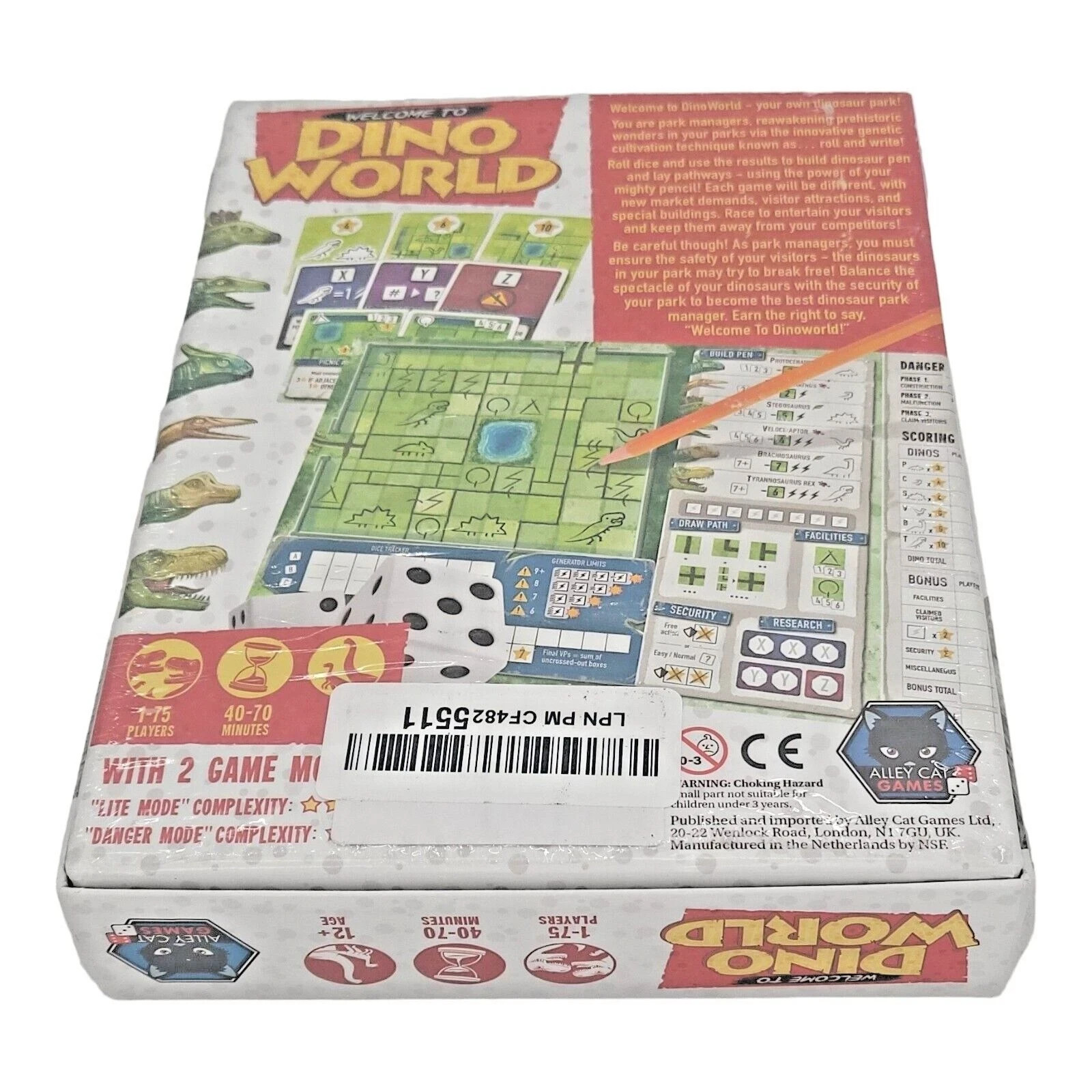 Alley Cat Games Dice Game Welcome to Dino World Ages 12 and Up