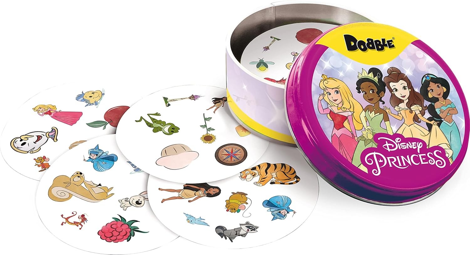 Asmodee | Dobble Disney Princess | Card Game | Ages 4+ | 2-5 Players | 10 Minute