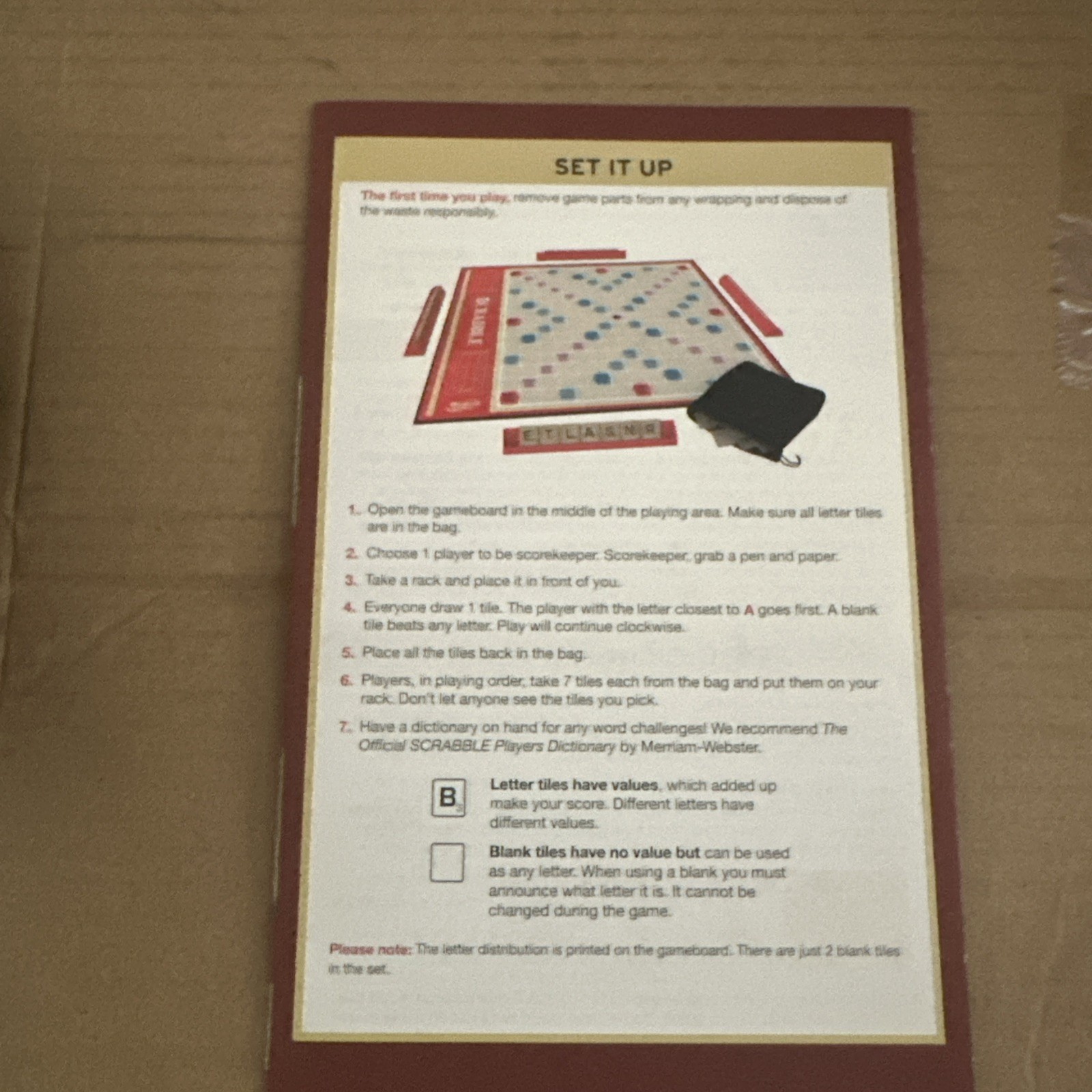 Hasbro Gaming Scrabble Crossword board game A8166 intact AND complete 100 TILES