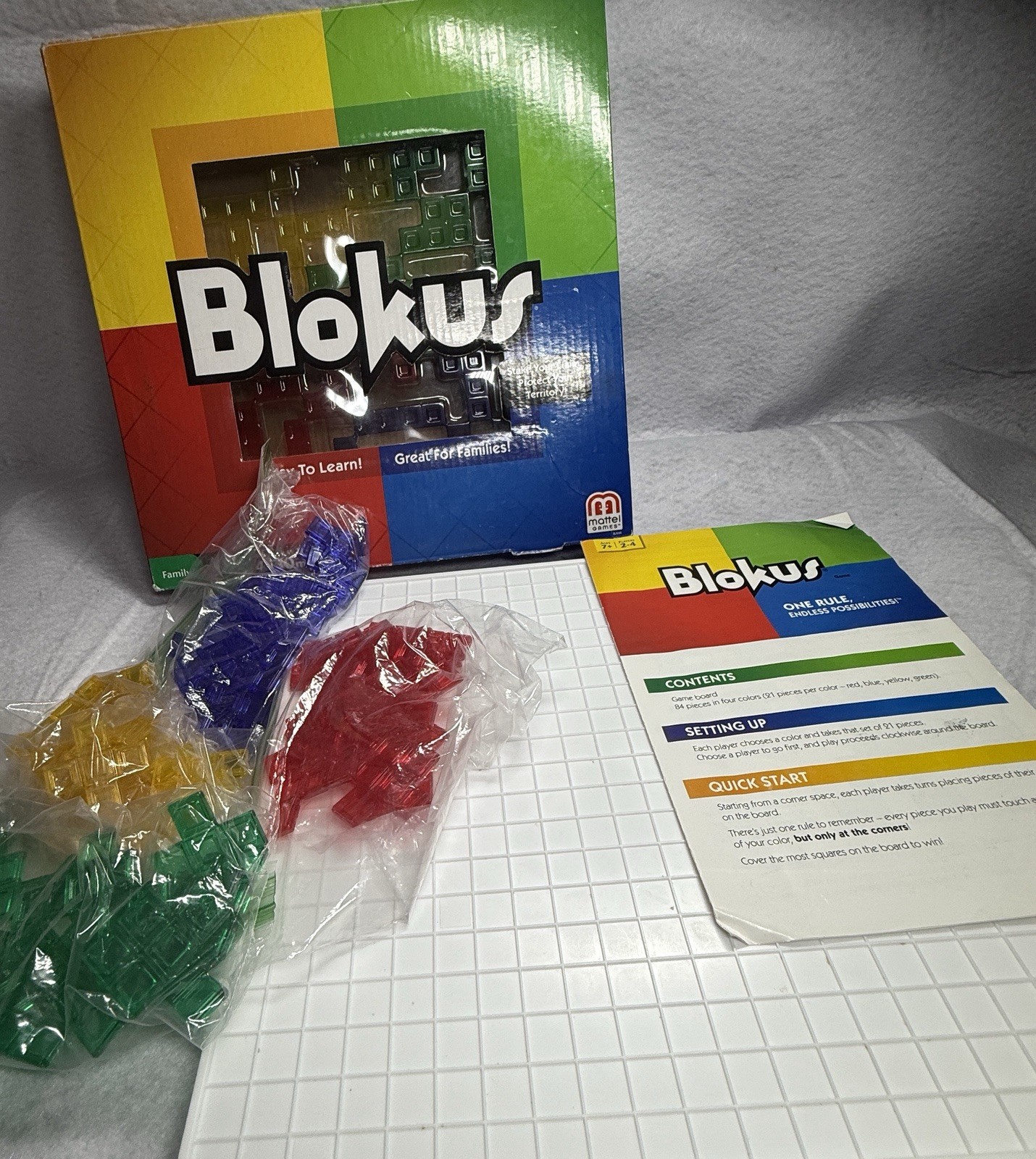 Mattel Blokus Educational Strategy Board Game Family Age 7+ 2-4 Players COMPLETE