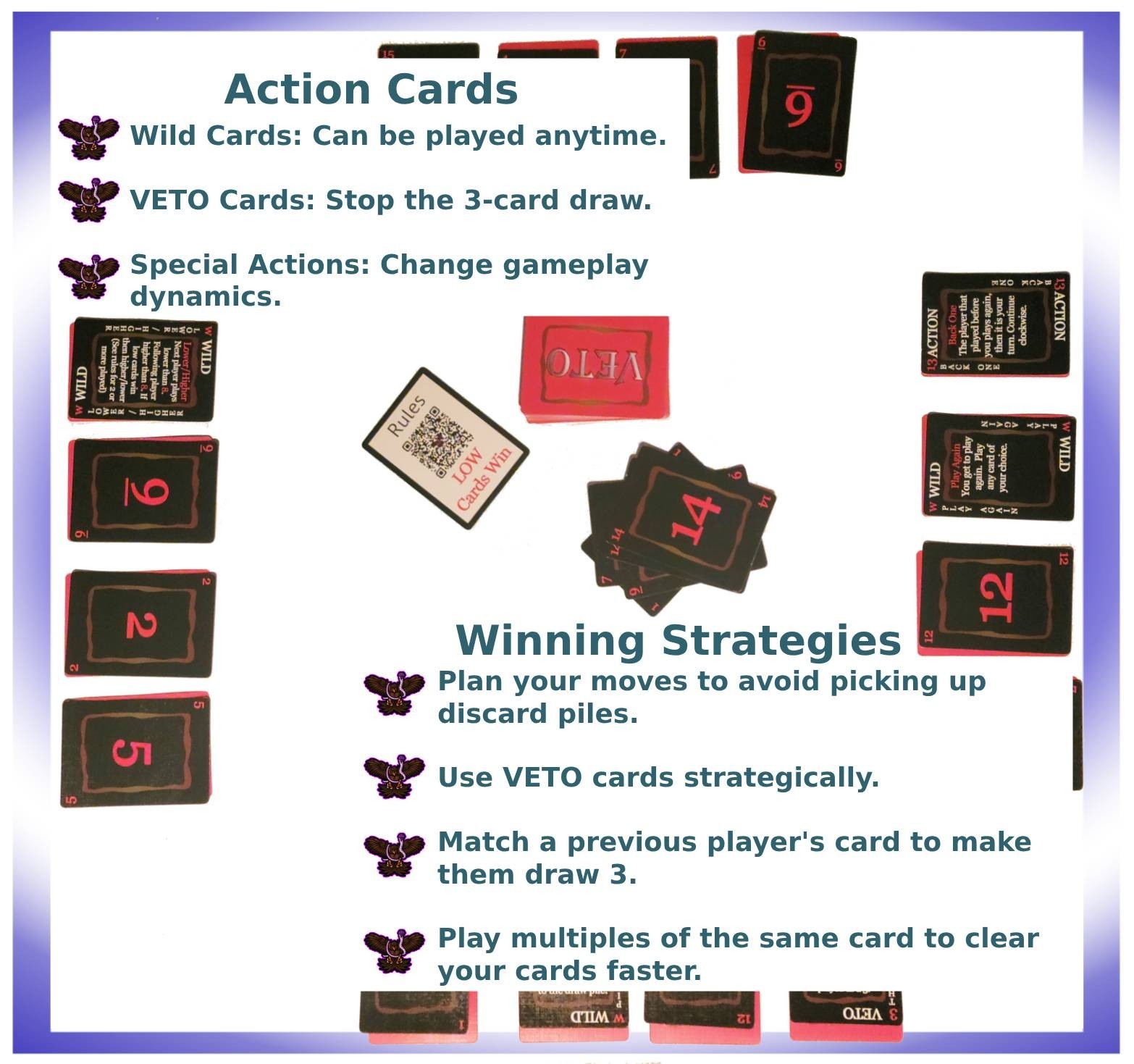 New VETO Card Game, 2nd Edition, Fun Family Shedding Card Game for 2-4 Players