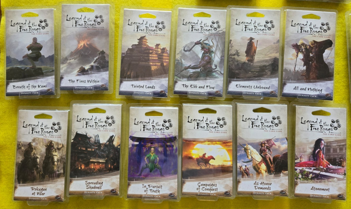 Legend Of The Five Rings LCG: 4 full cycles, 3 clan packs, 3 books. NEW & SEALED