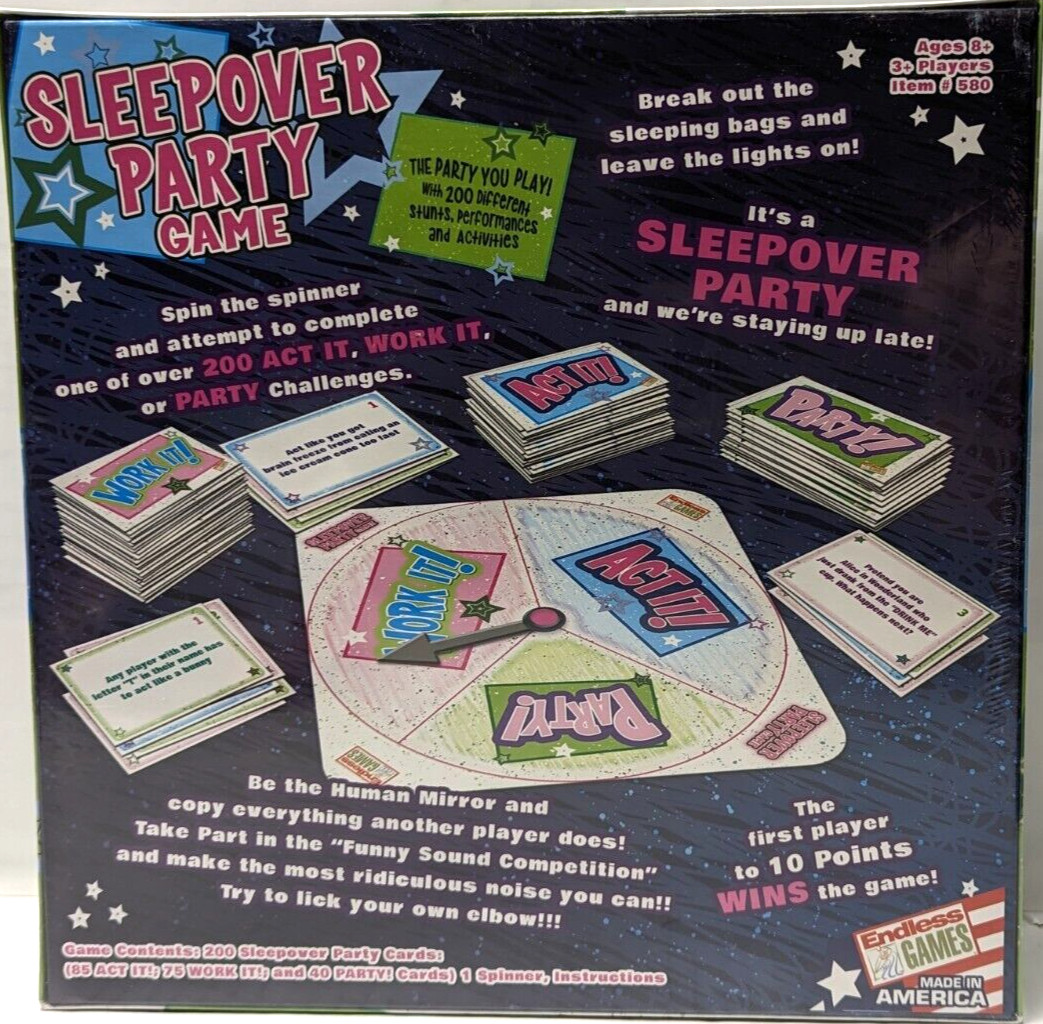The Sleepover Party Game Endless Games 200 Slumber Stunts and Activities Sealed