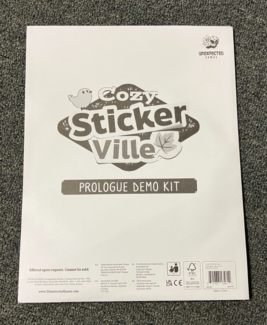 NEW PROMO Cozy Stickerville Unexpected Games Prologue Demo Kit PAX Convention