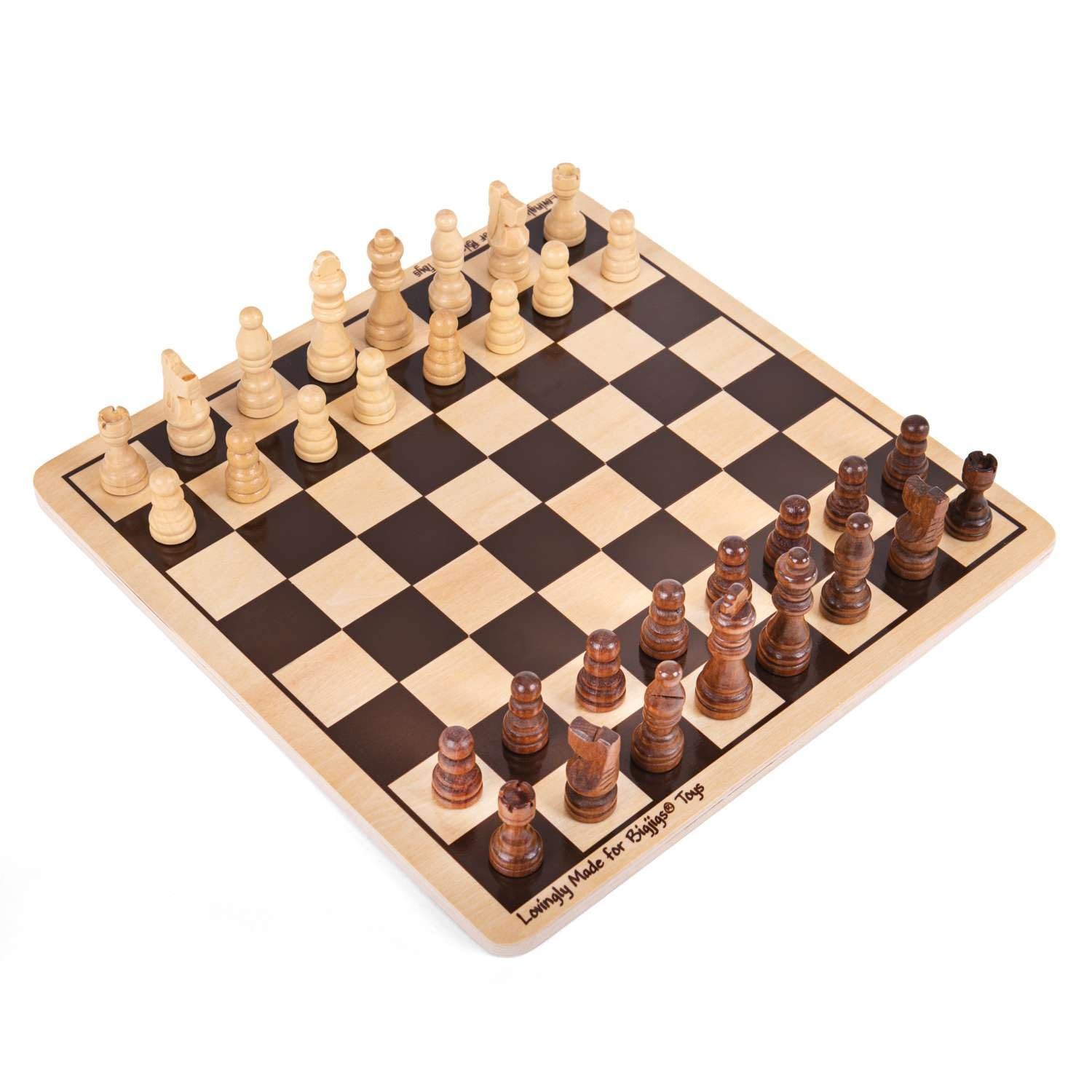 Draughts and Chess Board Sets – 2 in 1 Wooden Chess Board & Checkers Game, 28…