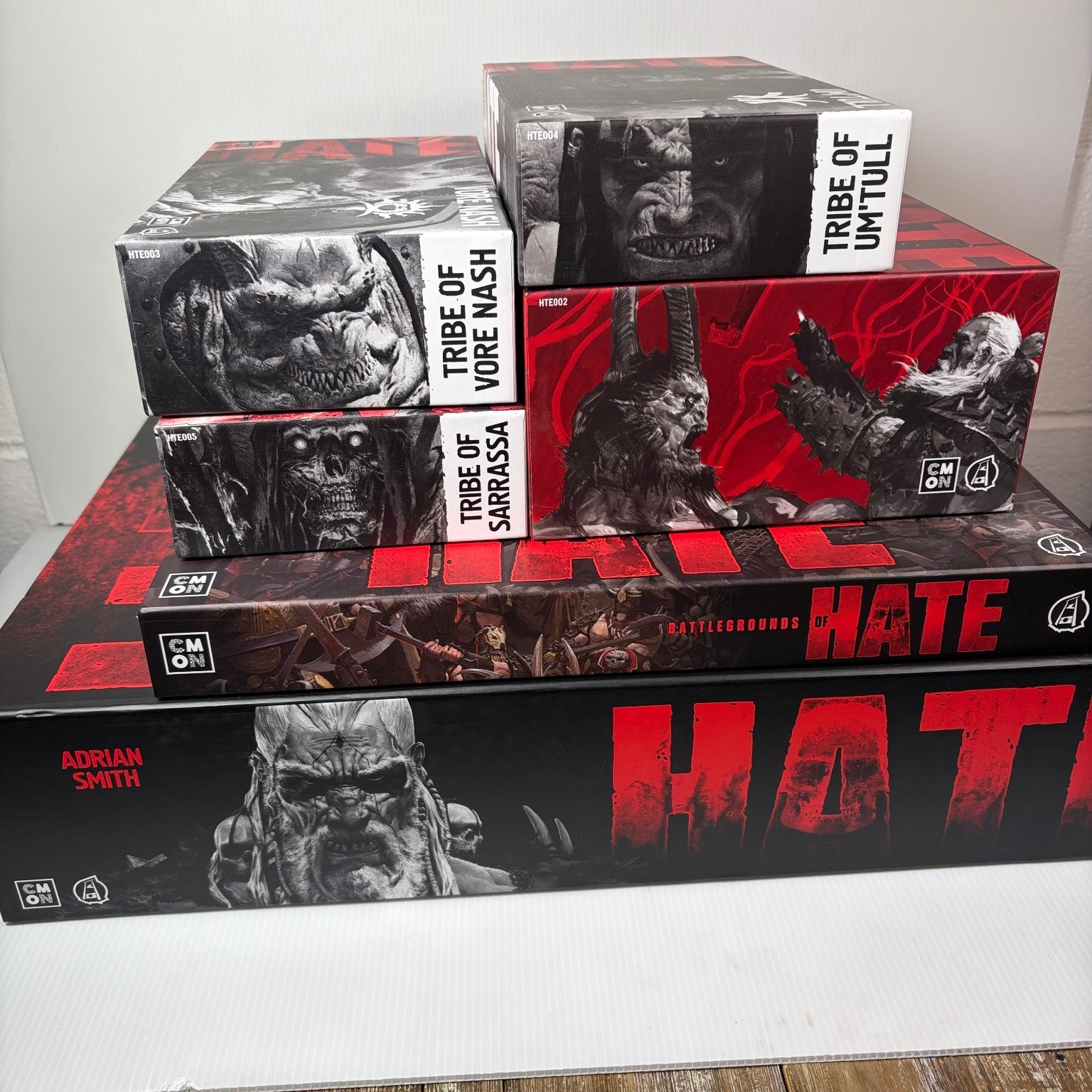 HATE Kickstarter Exclusive Board Game Tyrant Pledge Adrian Smith w/ 5 Expansions