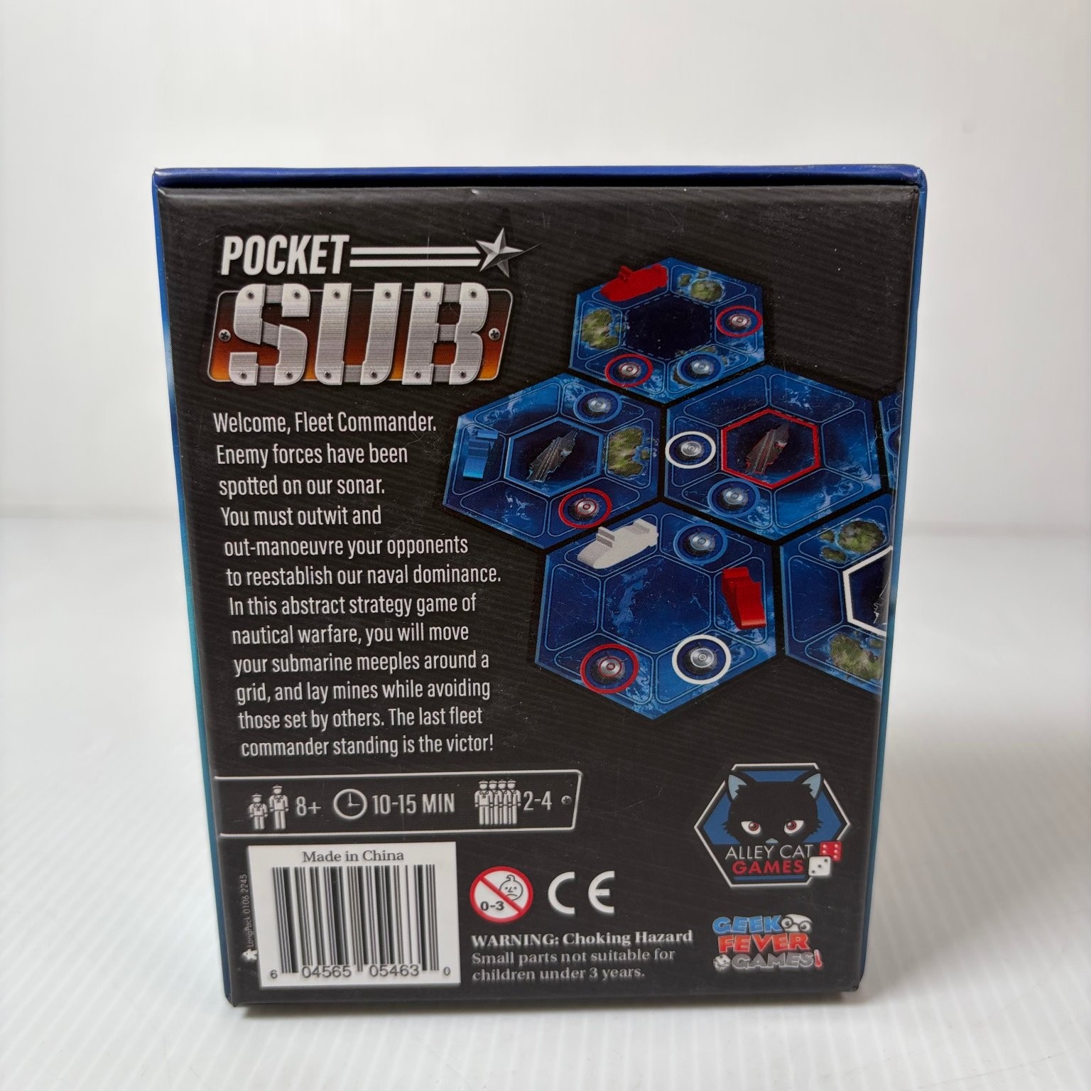 Pocket Sub Alley Cat Games Board Game 2-4 Players Ages 8+ Abstract Strategy