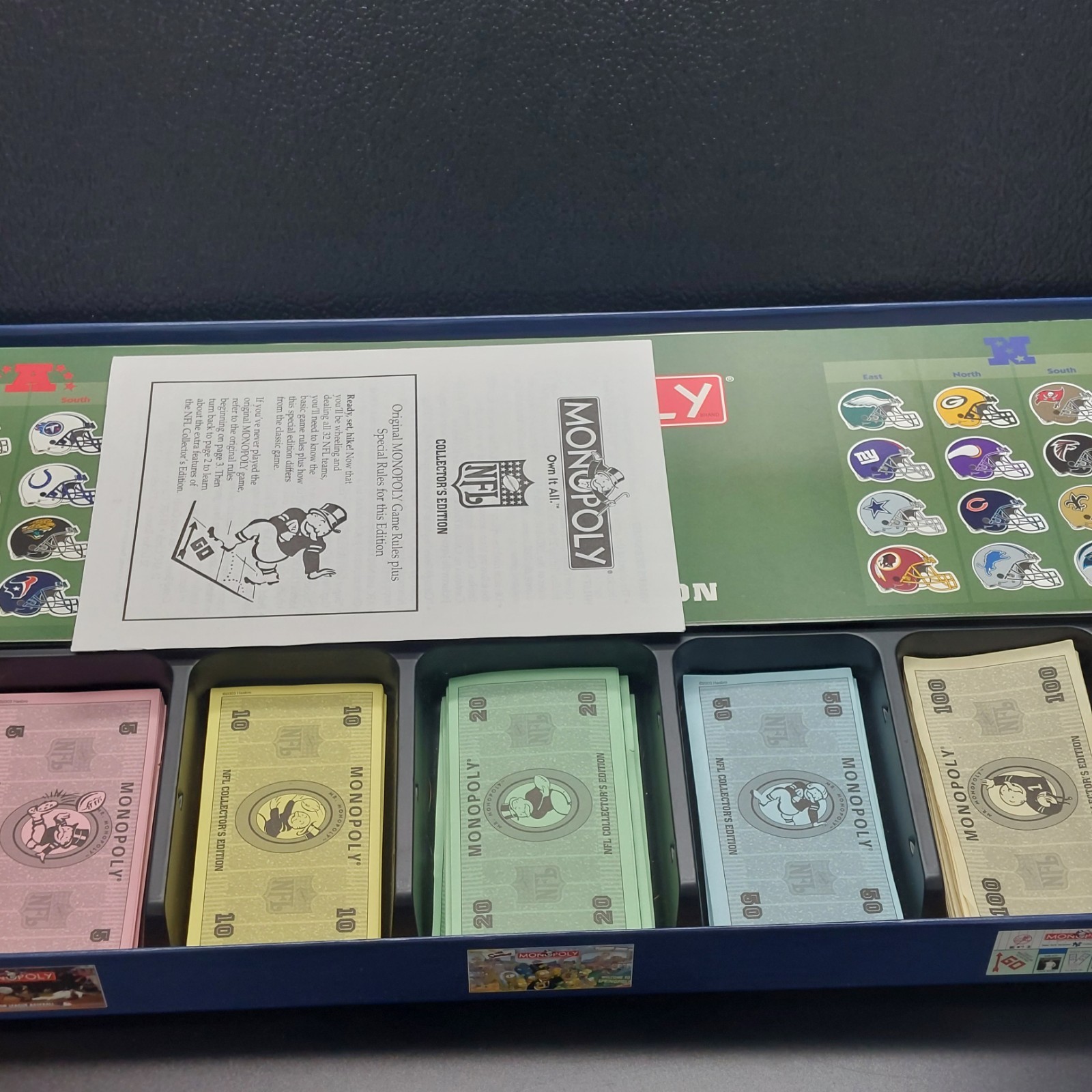 NFL Monopoly Board Game Collector’s Edition 2003 Parker Brothers Hasbro EUC