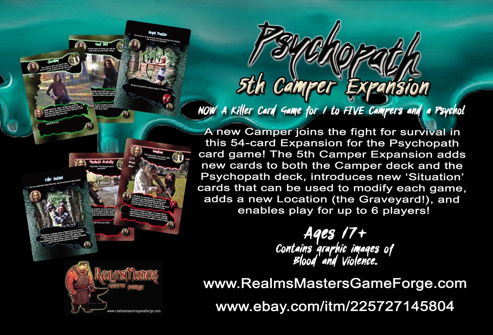 PSYCHOPATH Killer Card Game: 5th CAMPER EXPANSION Sealed NEW!!
