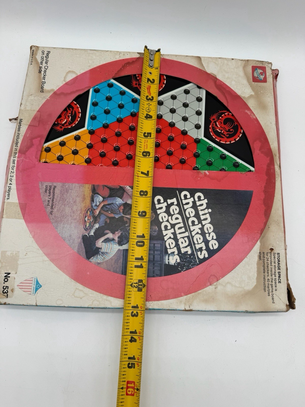 VINTAGE BOXED BOARD GAME CHINESE CHECKERS REGULAR CHECKERS OHIO ART 537 2 IN 1