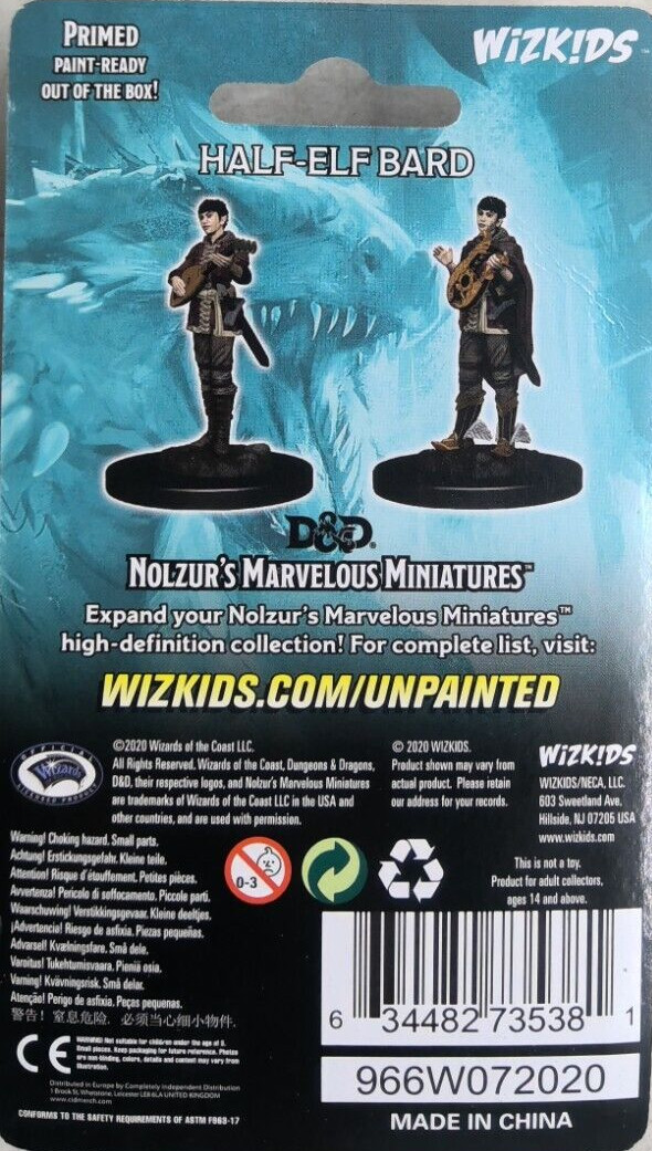 DUNGEONS & DRAGONS MARVELOUS MINIATURES ~ HALF-ELF FEMALE BARD