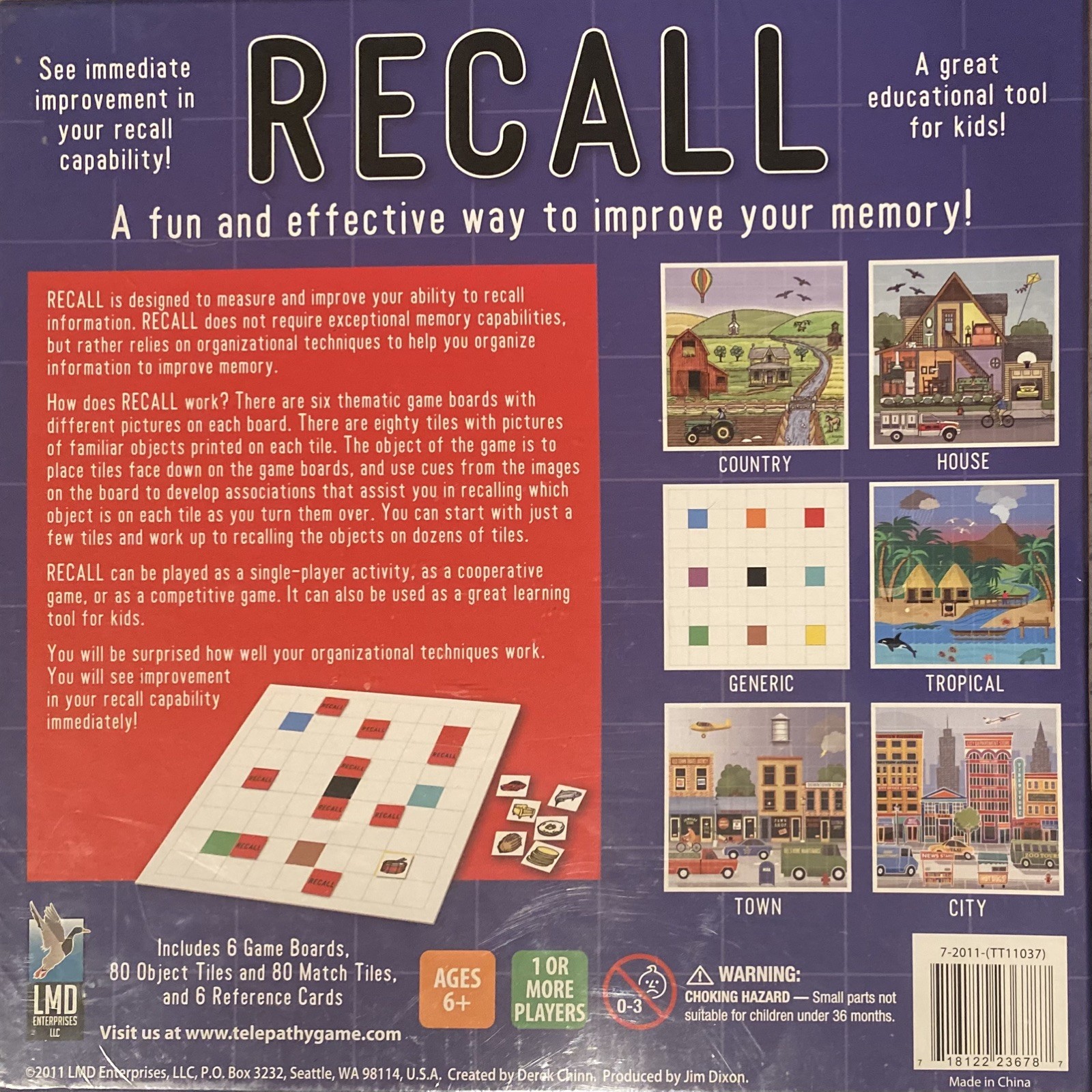Recall 2011 Memory Game-Memory Improvement Game for students, teachers, seniors