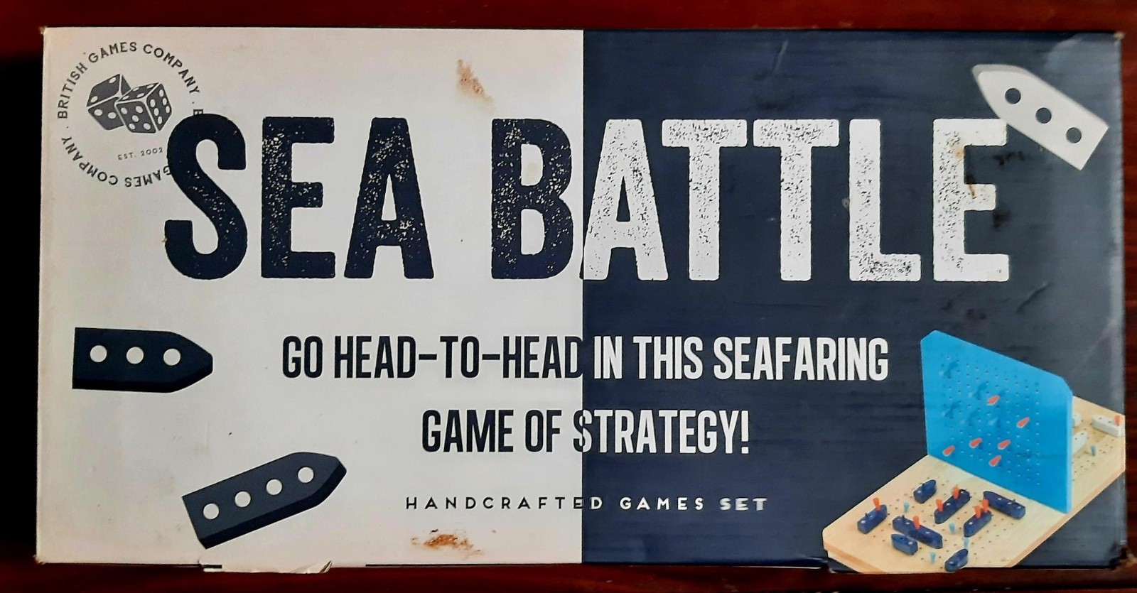 LOT 3 games for 2 person play: Wooden Sea Battle/Paper Sumo/Classic Board Games