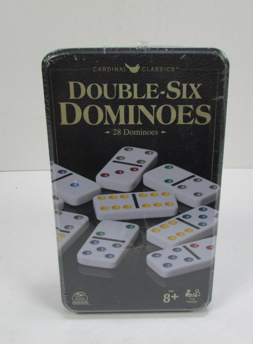 Spin Master Cardinal Classics Double-Six Dominoes 28 Tiles Tin Case New Sealed