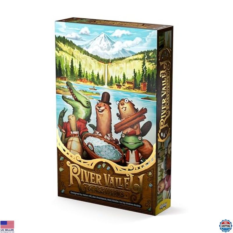 Deluxe River Valley Glassworks Board Game for Families – 1-5 Players, 20 Min