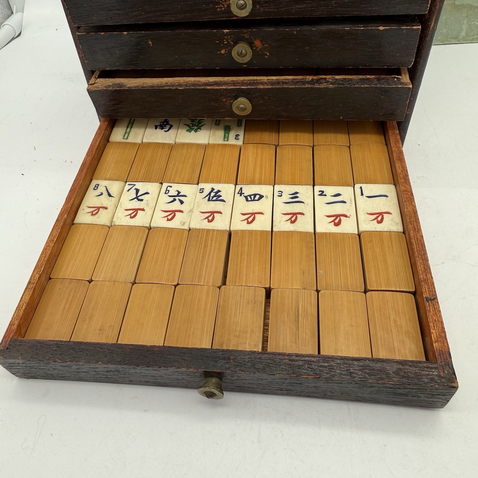 Antique Maajok/Mahjong Set With Original 1923 Book By Y.C. Kim