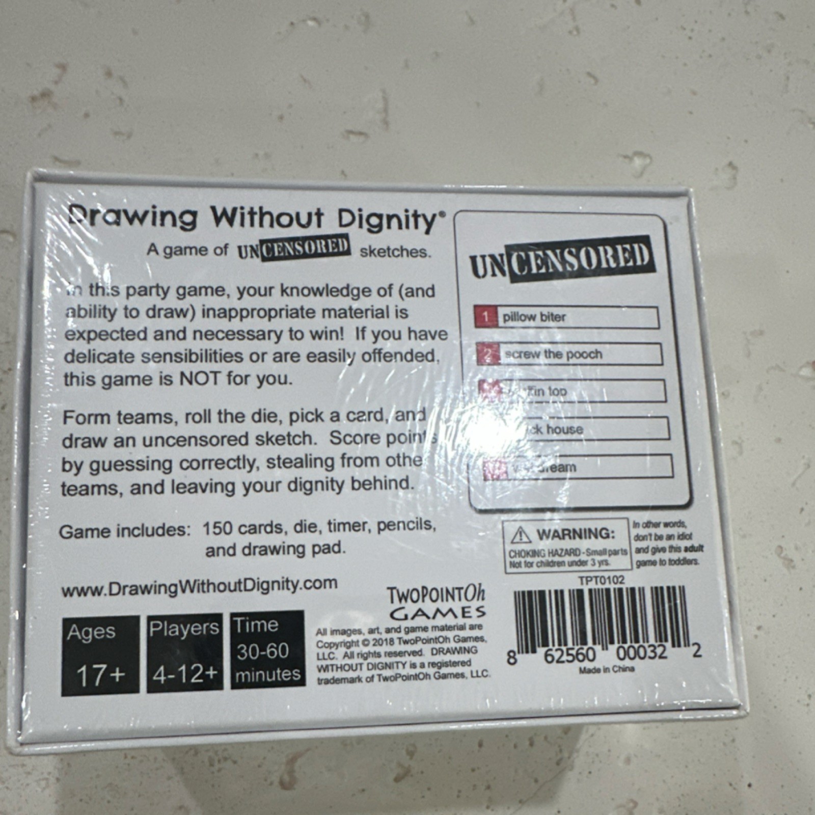 TwoPointOh Games Drawing Without Dignity Party Game 4-12 Players Ages 17+ 2018