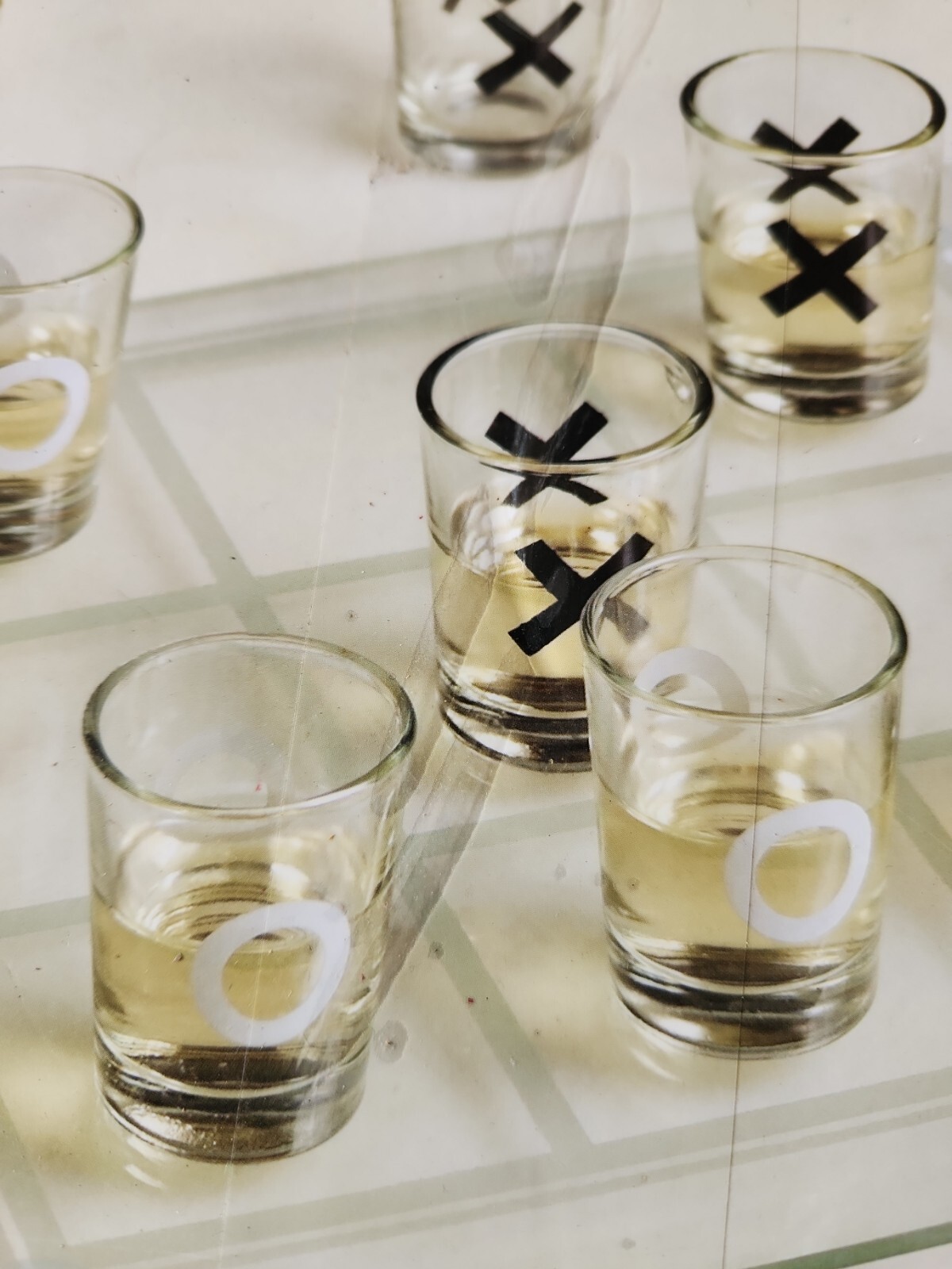 Party Drinking Game Tic Tac Toe – 9 Shotglasses Glass Board 21+ Adult