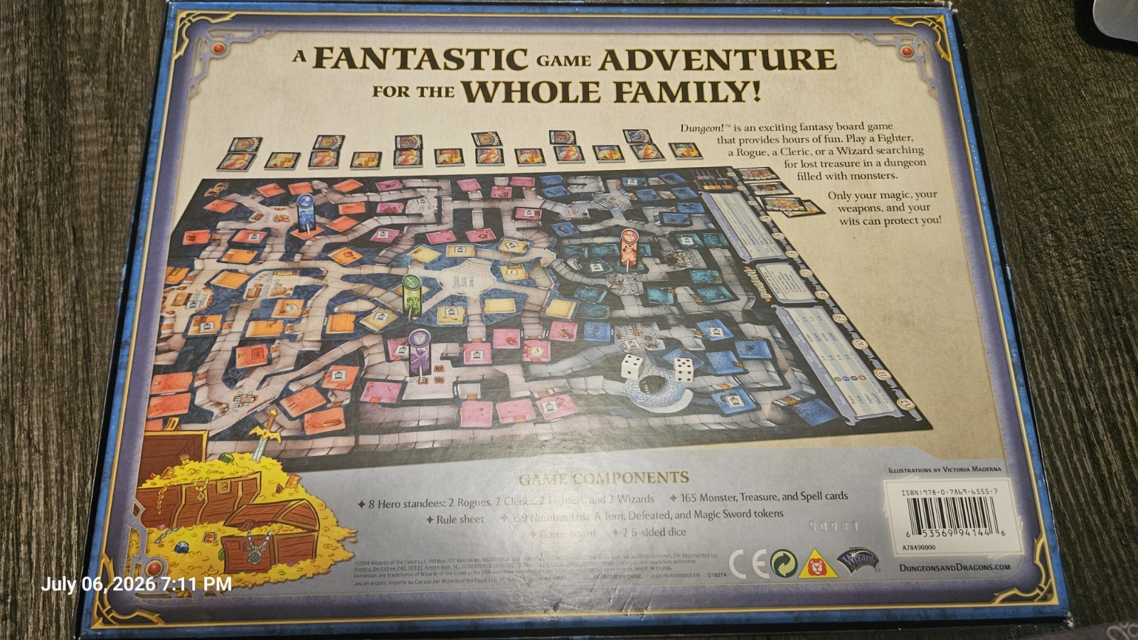 Dungeon! Fantasy Board Game Dungeons & Dragons Wizards of the Coast Ages 8+