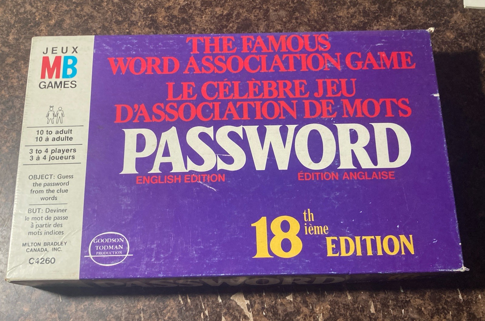 Vintage 1978 Password Game 18th Edition. Complete Canadian