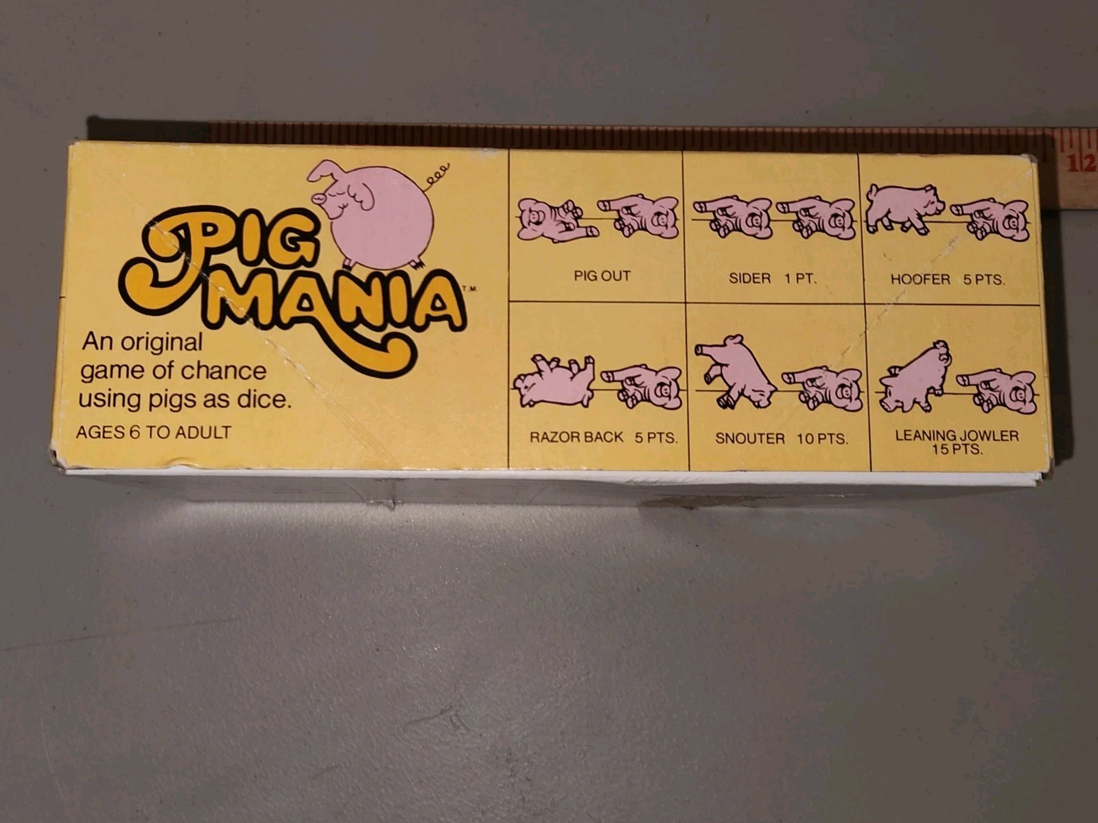 1977 Vintage PIG MANIA Dice Game Pig Stye Cup 2 Pigs Manual Pen Note Pad READ