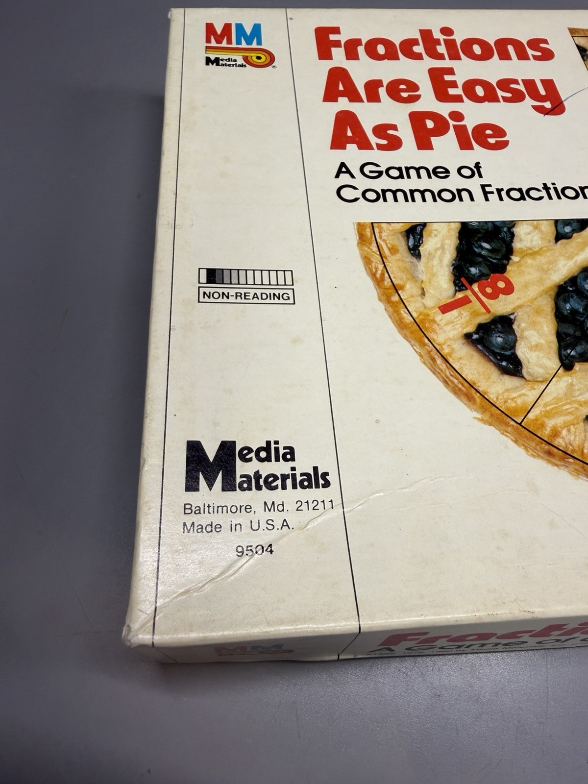1985 Media Materials Fractions Are Easy As Pie Educational Board Game Complete