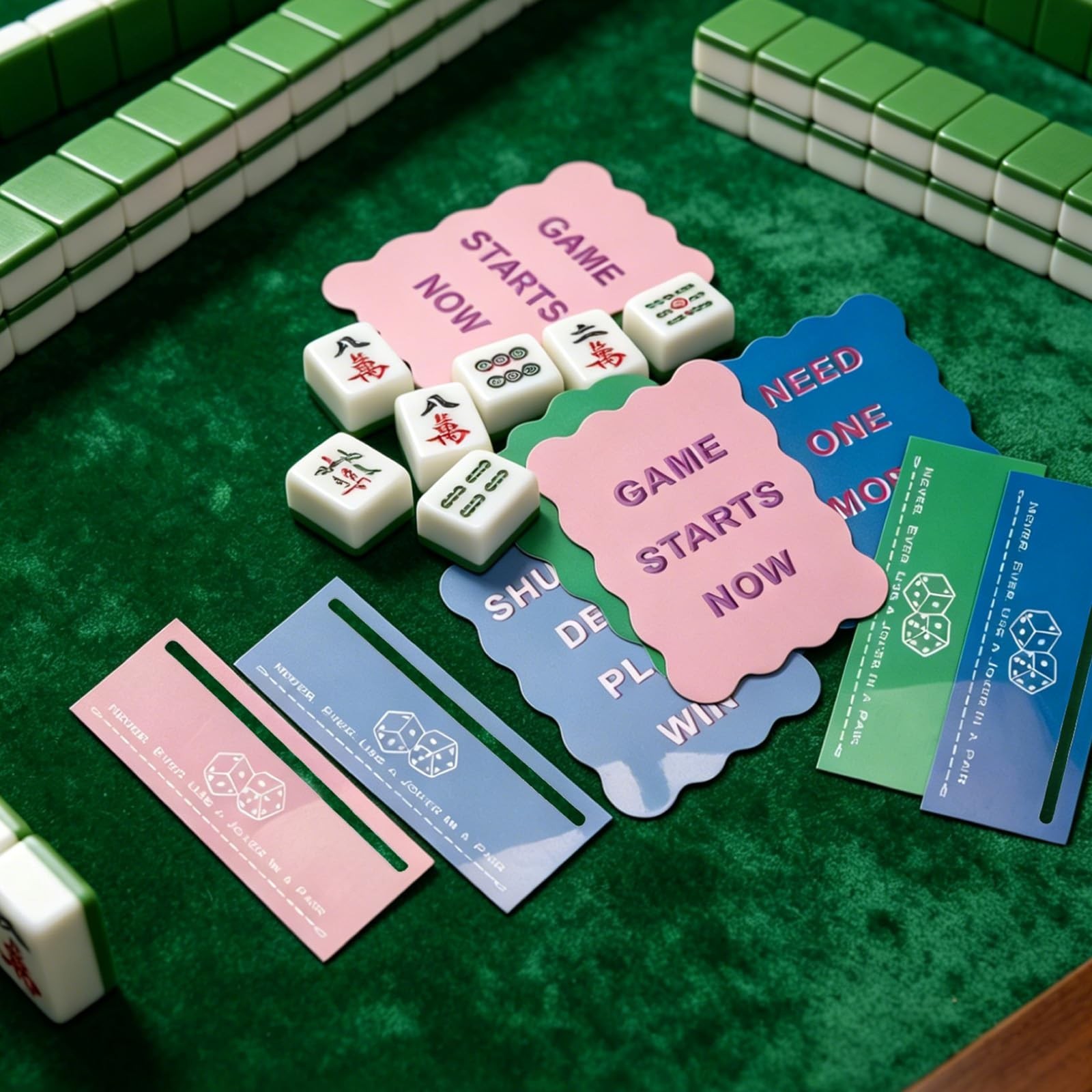 4 Pcs Mahjong Shuffler Cards and 4pcs Card Line Finder, Thickened PVC Mahjong…