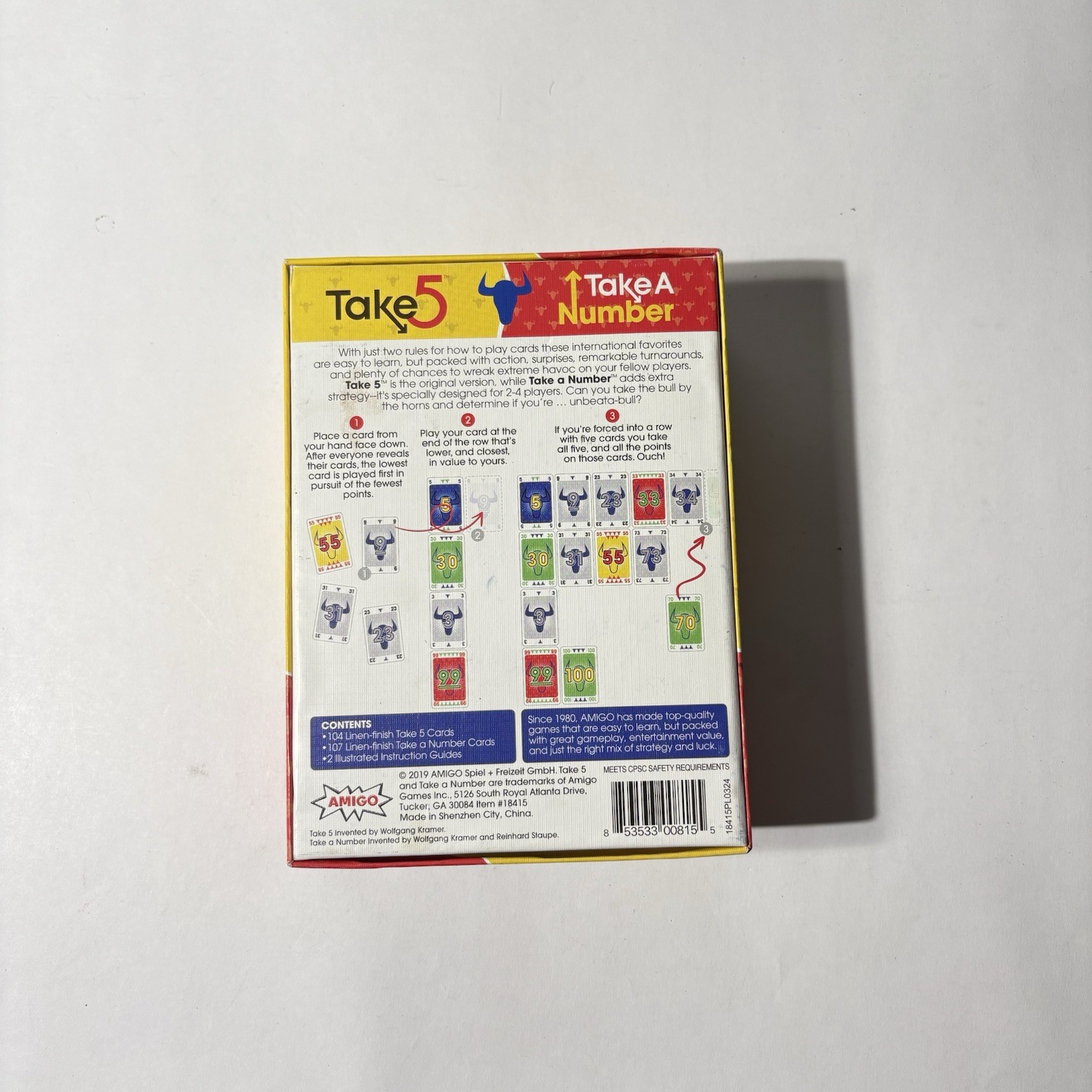 2019 Amigo “Take 5” & “Take A Number” Game – 6 X NIMMT – NIB Cards Sealed