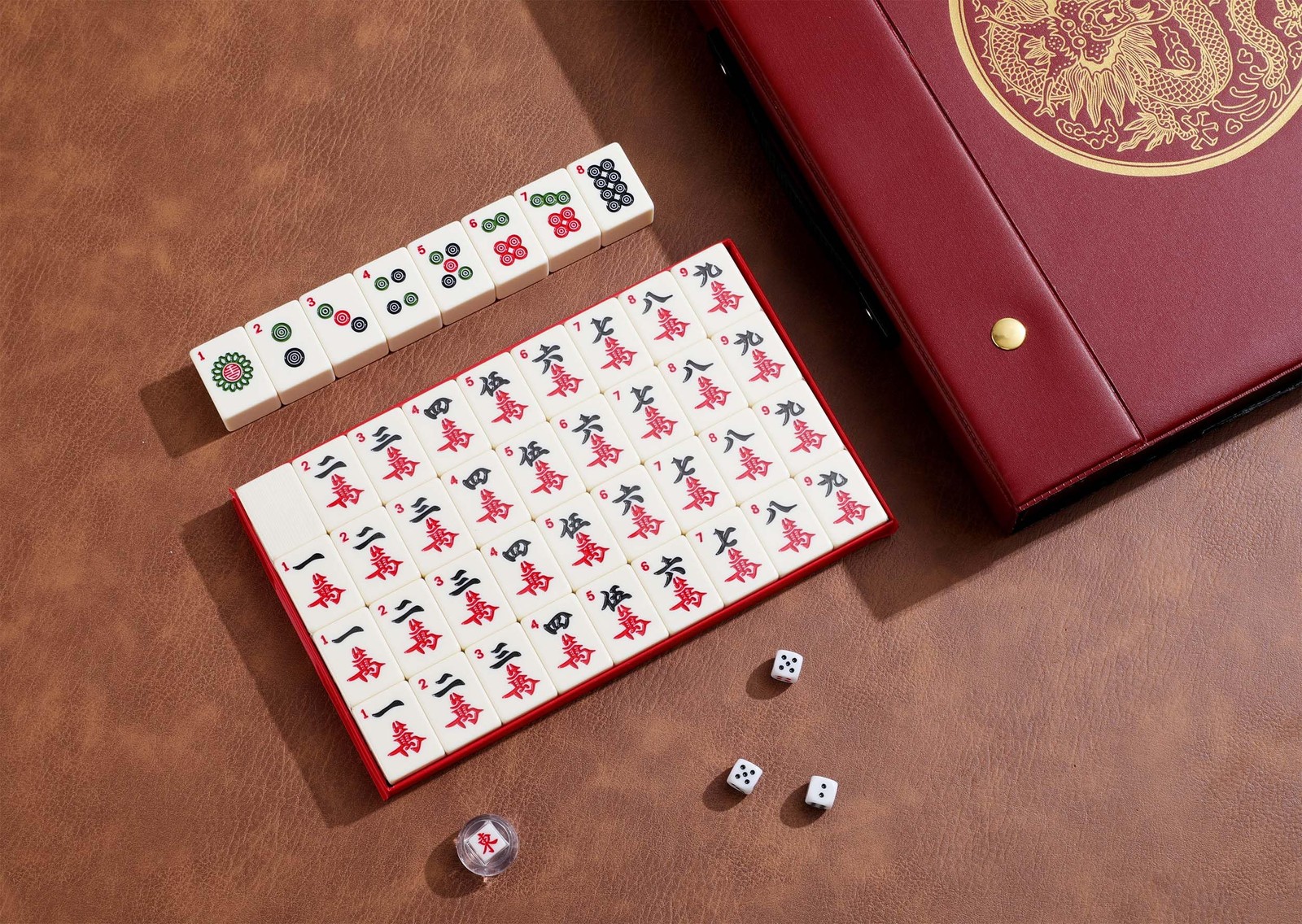 Mahjong Set XLarge 1.5 Inch Melamine Tiles 144 Numbered Chinese Majiang Game
