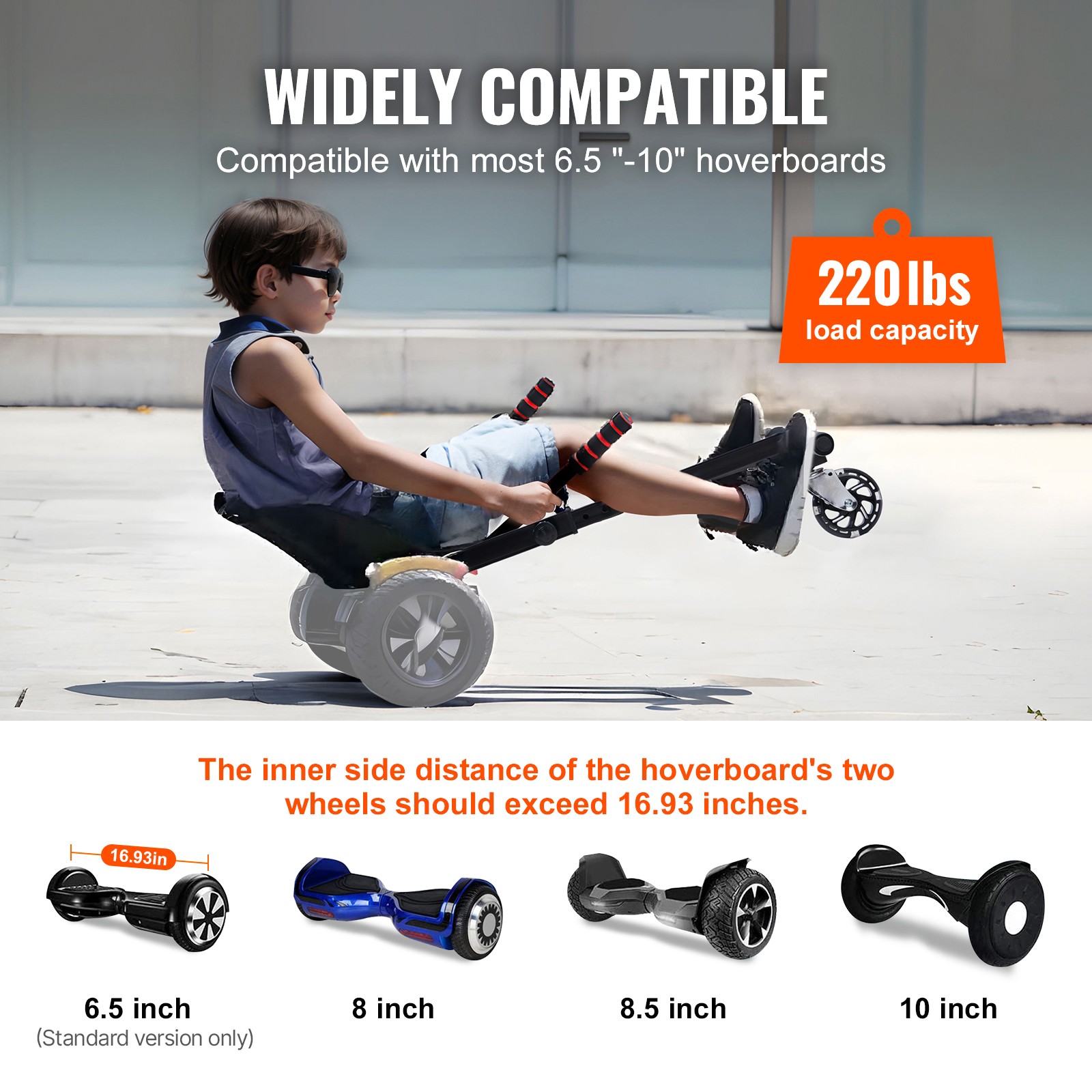 Uimoso Self-Balancing Scooter Seat Attachment for 6.5″8″ 8.5″ 10″ with LED Light