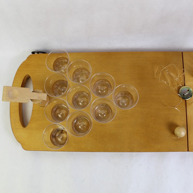 Studio Mercantile Wooden Pong Game Mini Beer Pong Party Set NIB