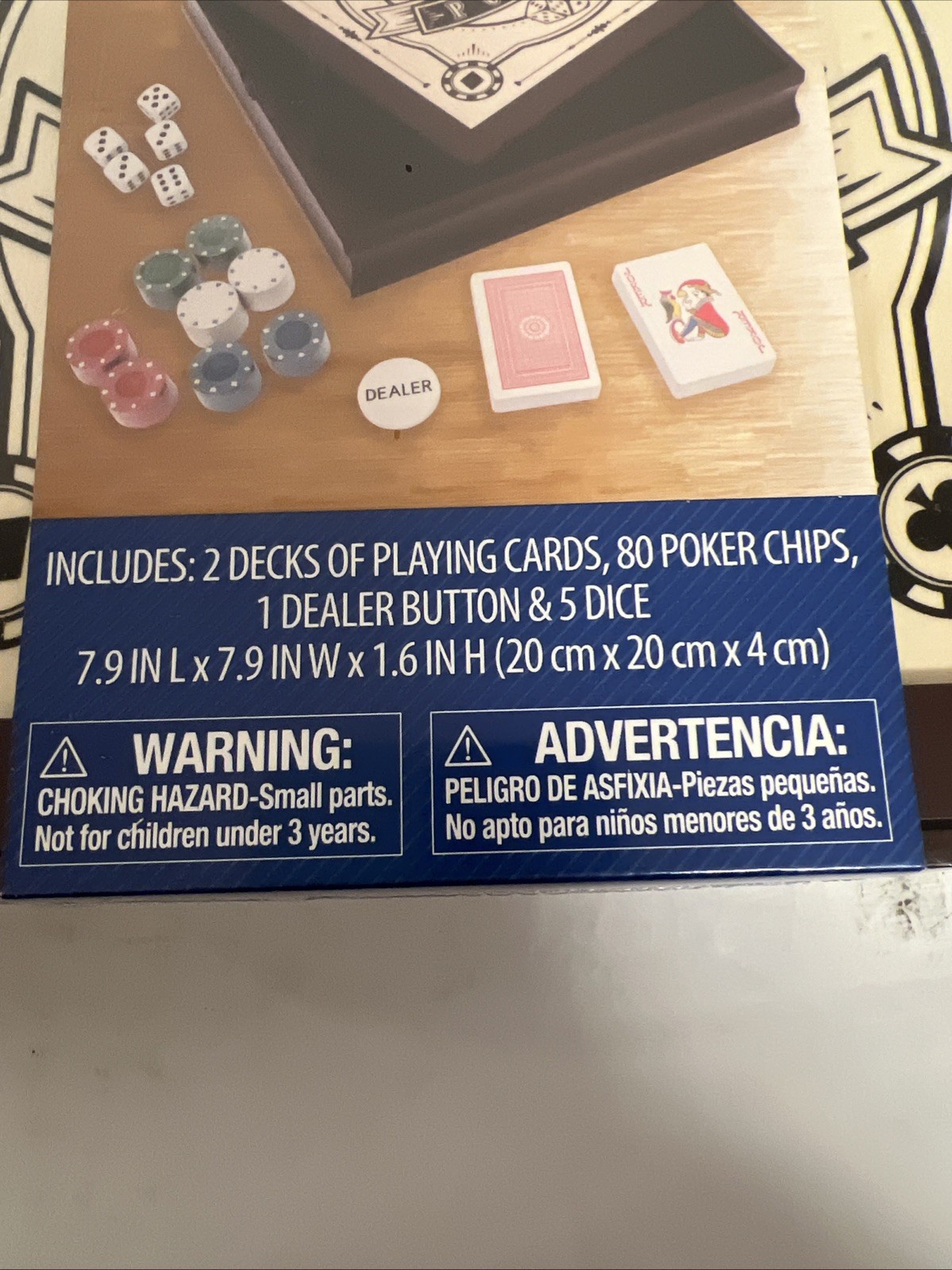 Fathers Day Poker Set Game Box New Cards, Chips, Dice Dealer Button ￼
