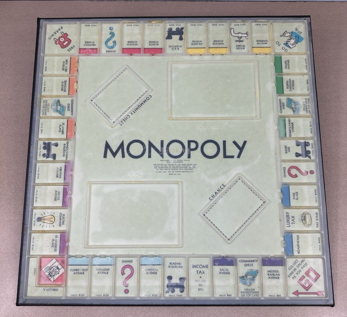 Vintage Braille and Low Vision Monopoly 1986 Regular Components Included READ