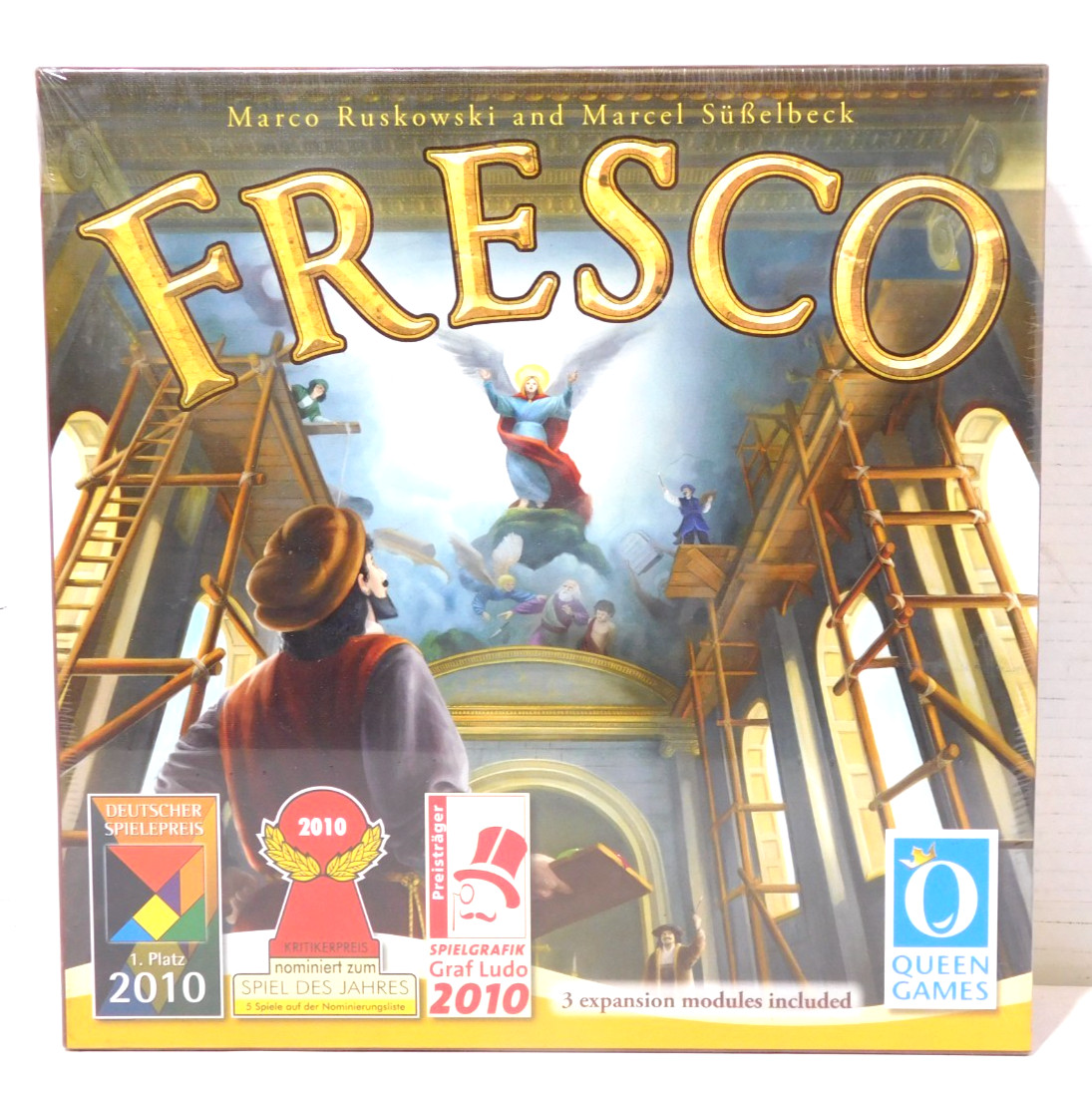 NEW SEALED 2014 Fresco Board Game w/ 3 Expansion Modules Queen Games