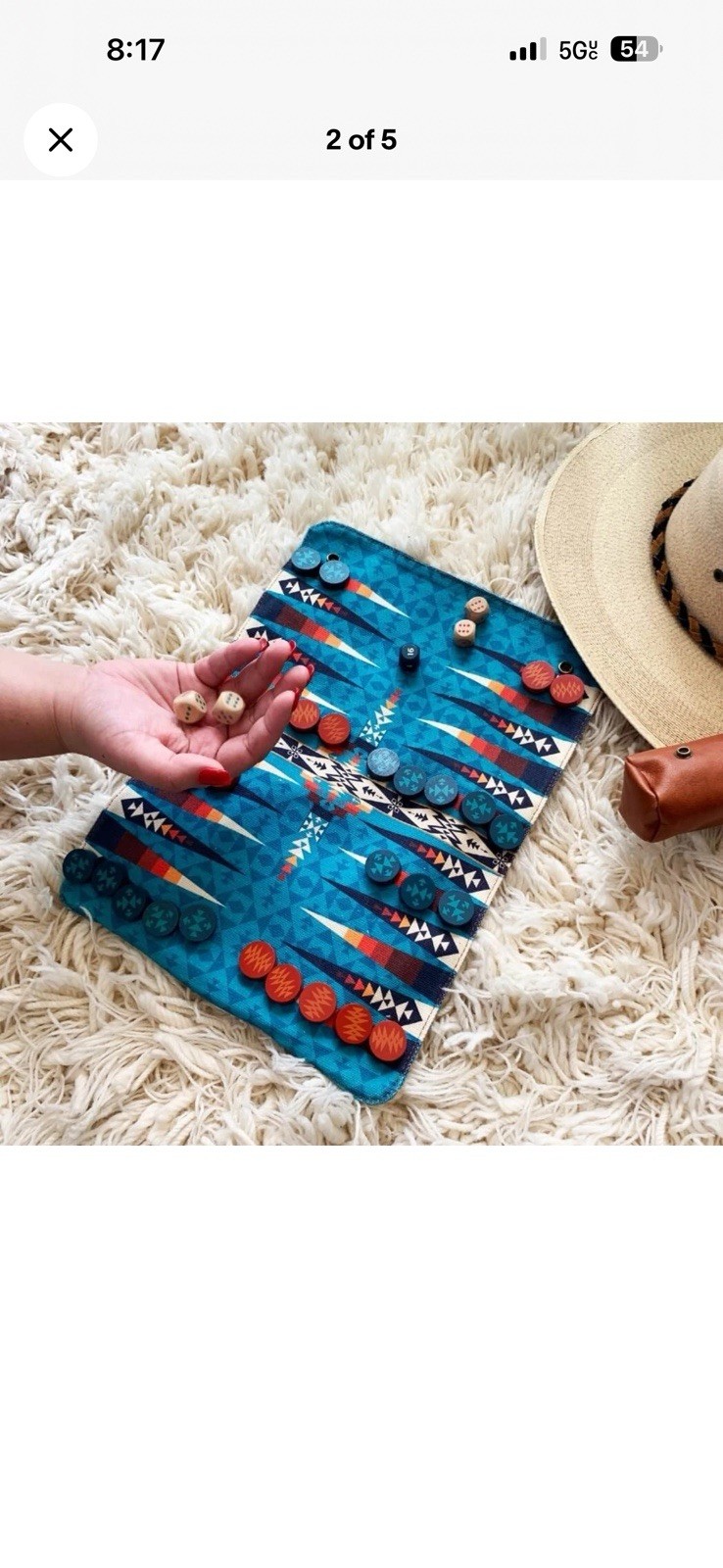 Pendleton Backgammon Travel-Ready Roll-Up Game / Limited Edition / BRAND NEW