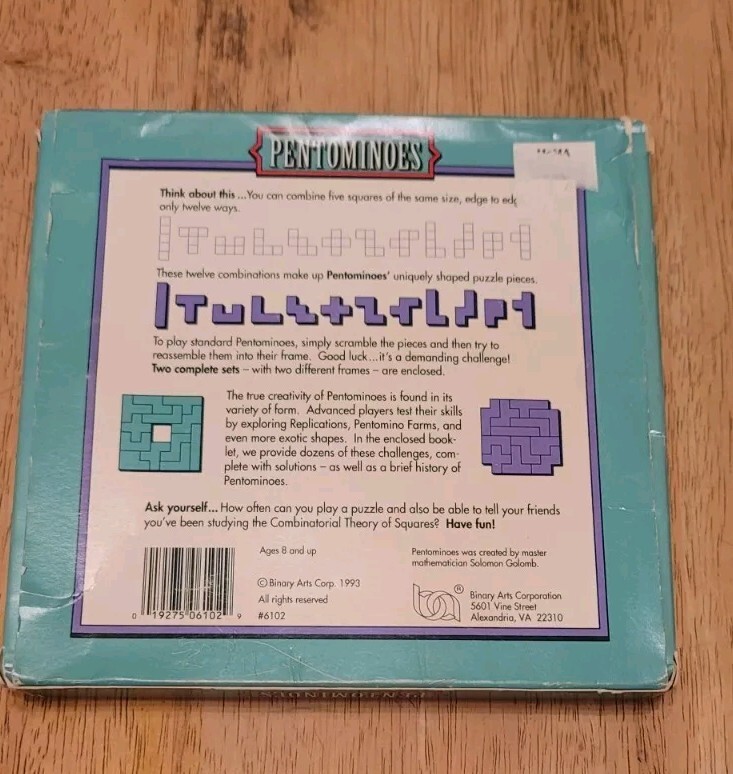 Binary Arts Pentominoes Foam Puzzle Brain Teaser 2 Complete Puzzles 5