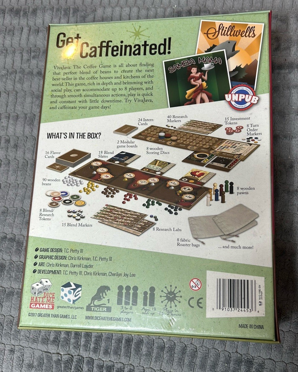 Viva Java Board Game The Coffee Game 2012 Dice Hate Me Games New Sealed