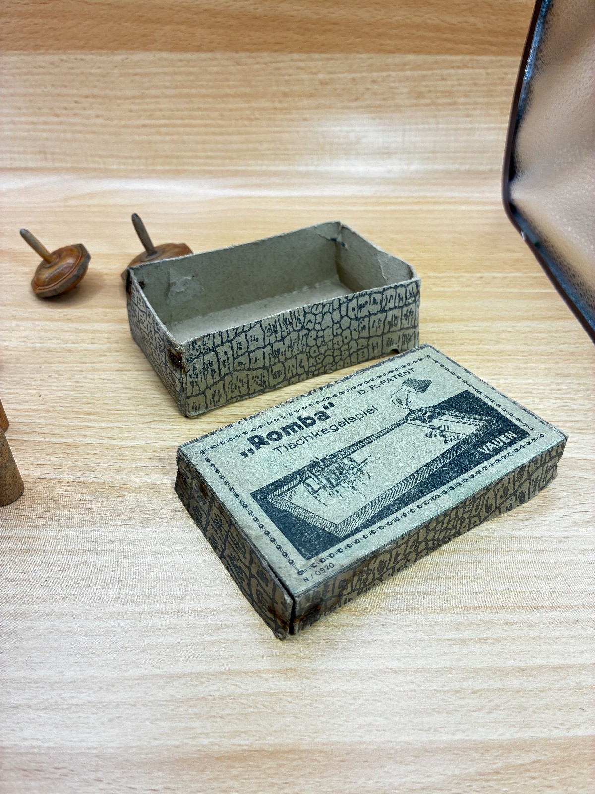 Accessories Romba bowling game for table bowling game Vauen with instructions, antique from 1913
